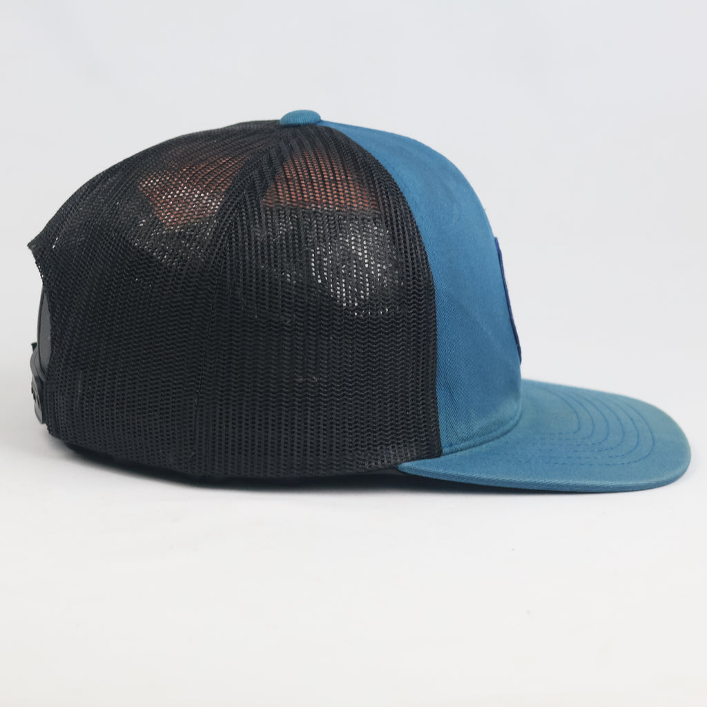 Rip Curl Surfing Co High Profile Trucker Cap - Teal Blue Flat Brim Snapback