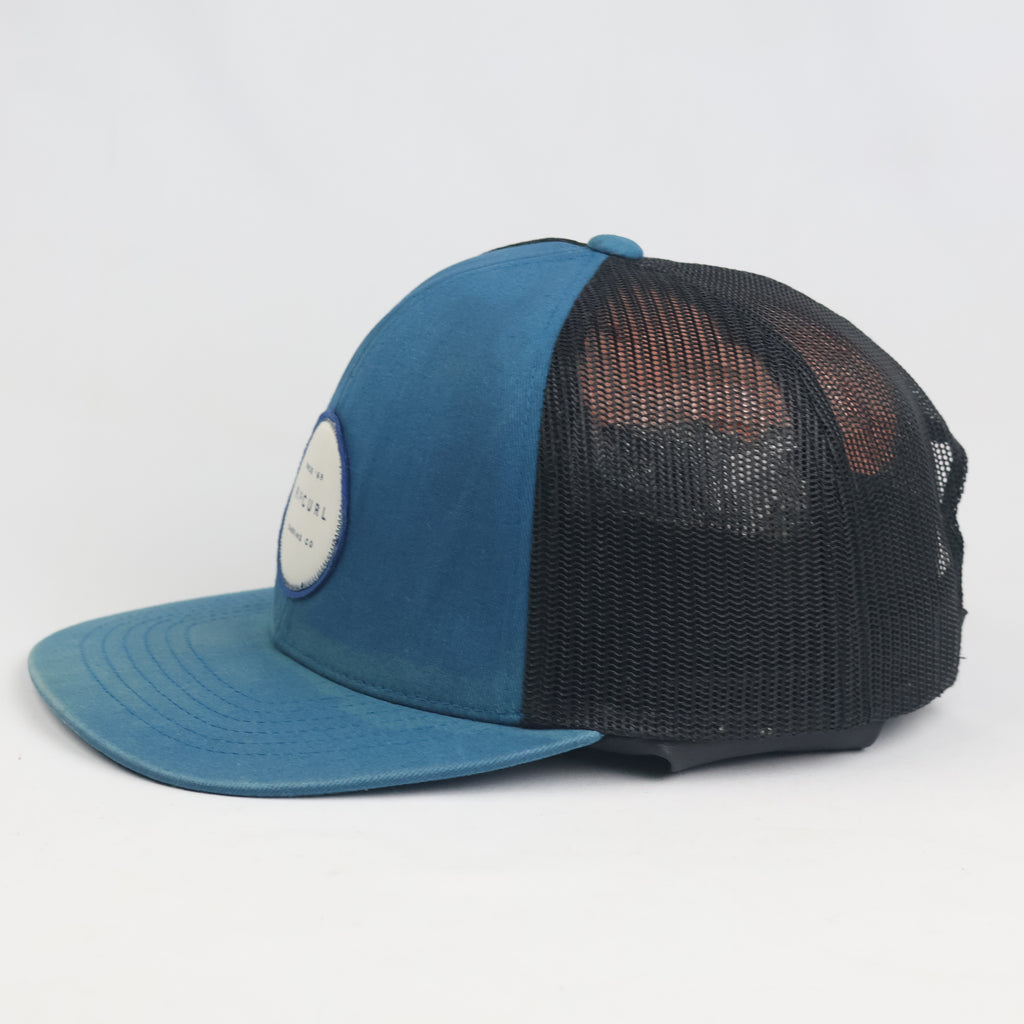 Rip Curl Surfing Co High Profile Trucker Cap - Teal Blue Flat Brim Snapback