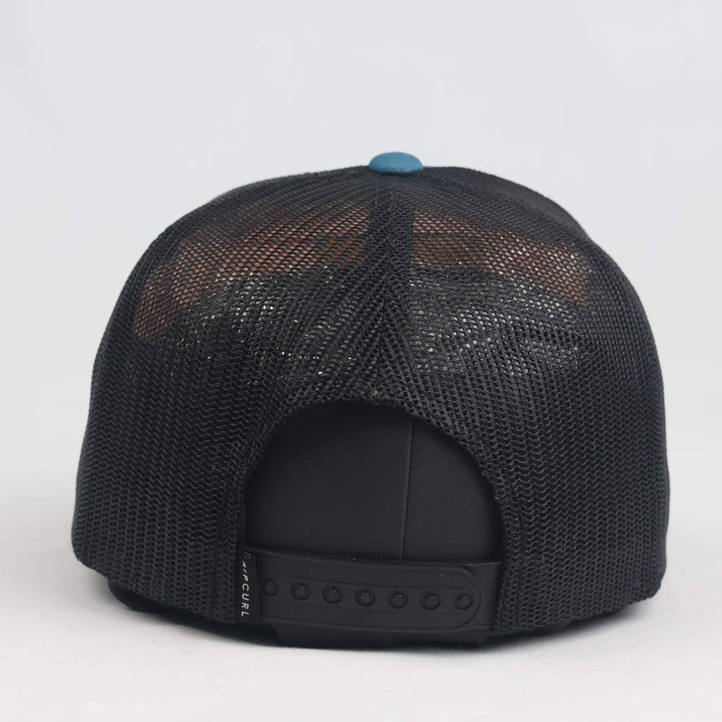 Rip Curl Surfing Co High Profile Trucker Cap - Teal Blue Flat Brim Snapback