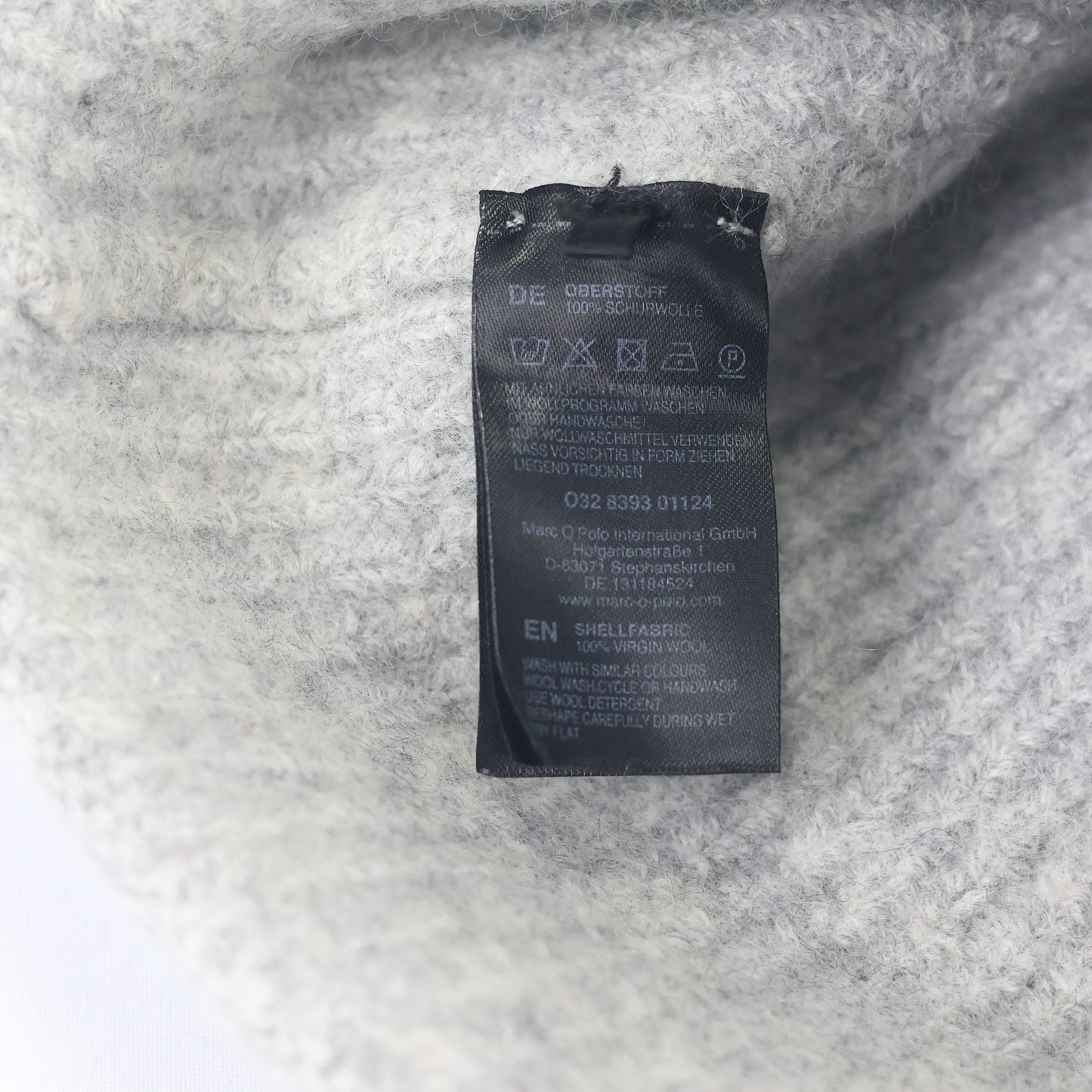 Marc O'Polo 100% Virgin Wool Thrifted Beanie - Light Grey Winter Hat (8-14 Years)