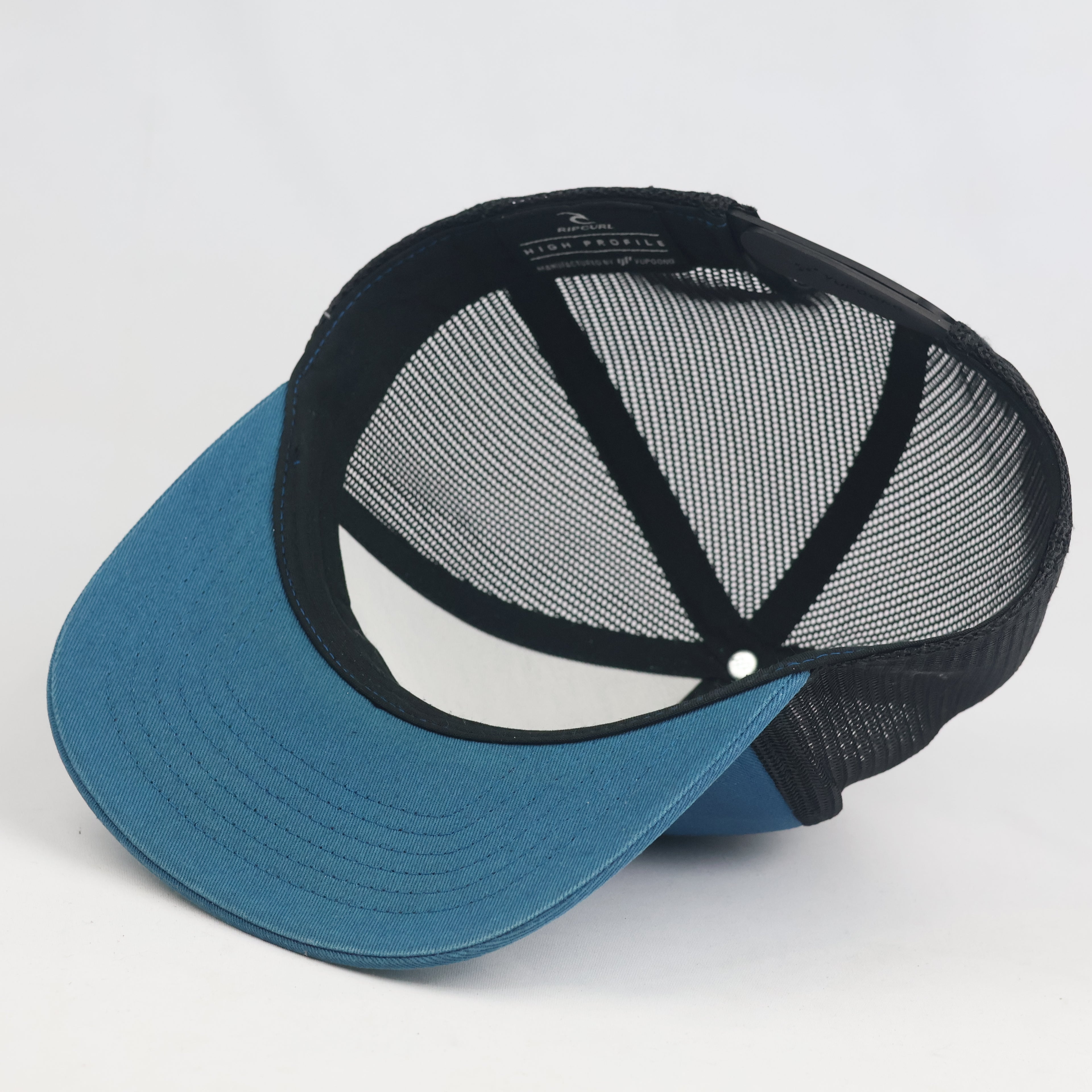 Rip Curl Surfing Co High Profile Trucker Cap - Teal Blue Flat Brim Snapback