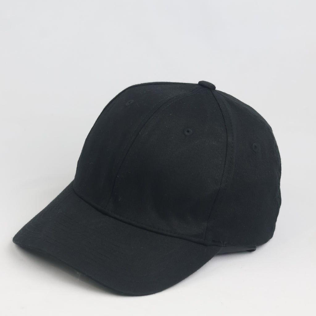 Flexfit Yupoong Plain Black Stretch Cap - Grey Underbill Fitted Hat
