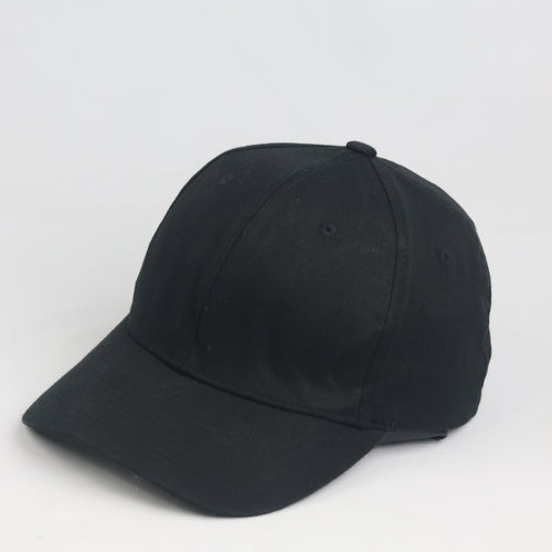 Flexfit Yupoong Plain Black Stretch Cap - Grey Underbill Fitted Hat