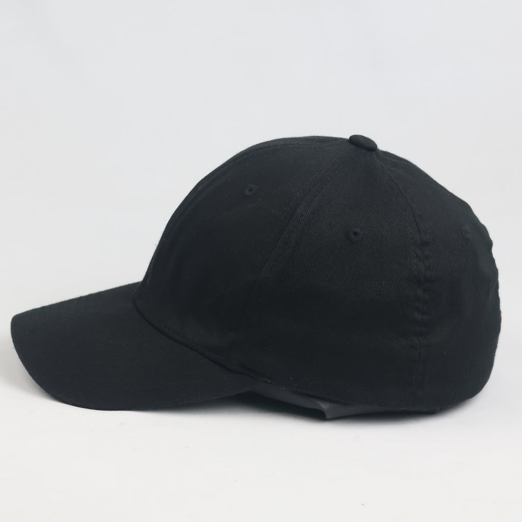 Flexfit Yupoong Plain Black Stretch Cap - Grey Underbill Fitted Hat