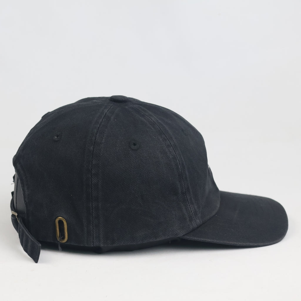 HUF Worldwide Triple Triangle Logo Baseball Cap - Black Washed Cotton Hat