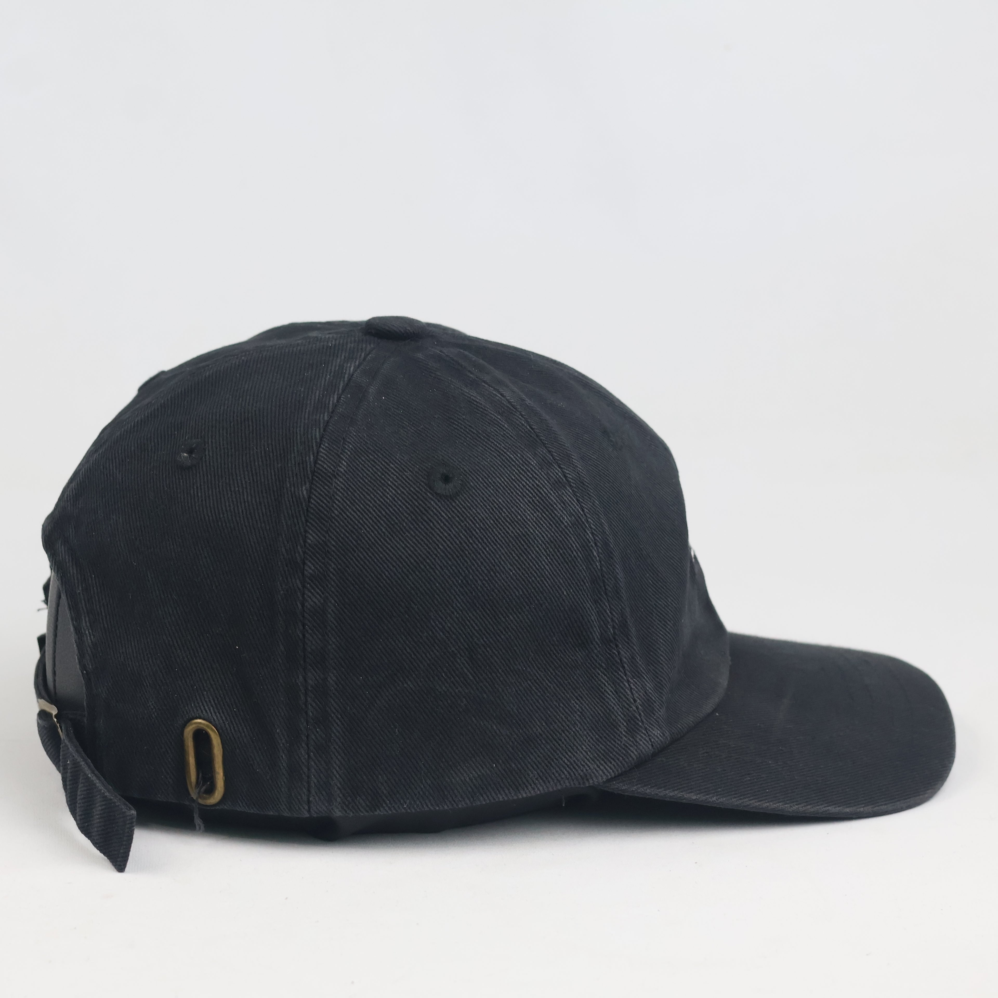 HUF Worldwide Triple Triangle Logo Baseball Cap - Black Washed Cotton Hat