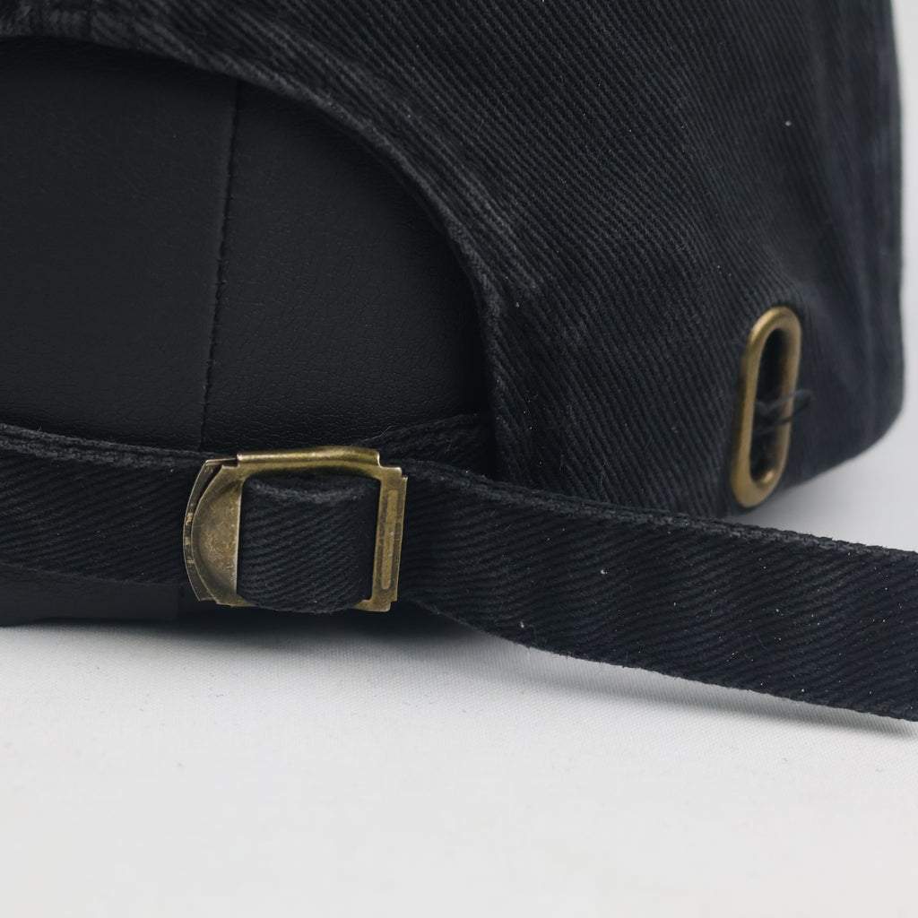 HUF Worldwide Triple Triangle Logo Baseball Cap - Black Washed Cotton Hat