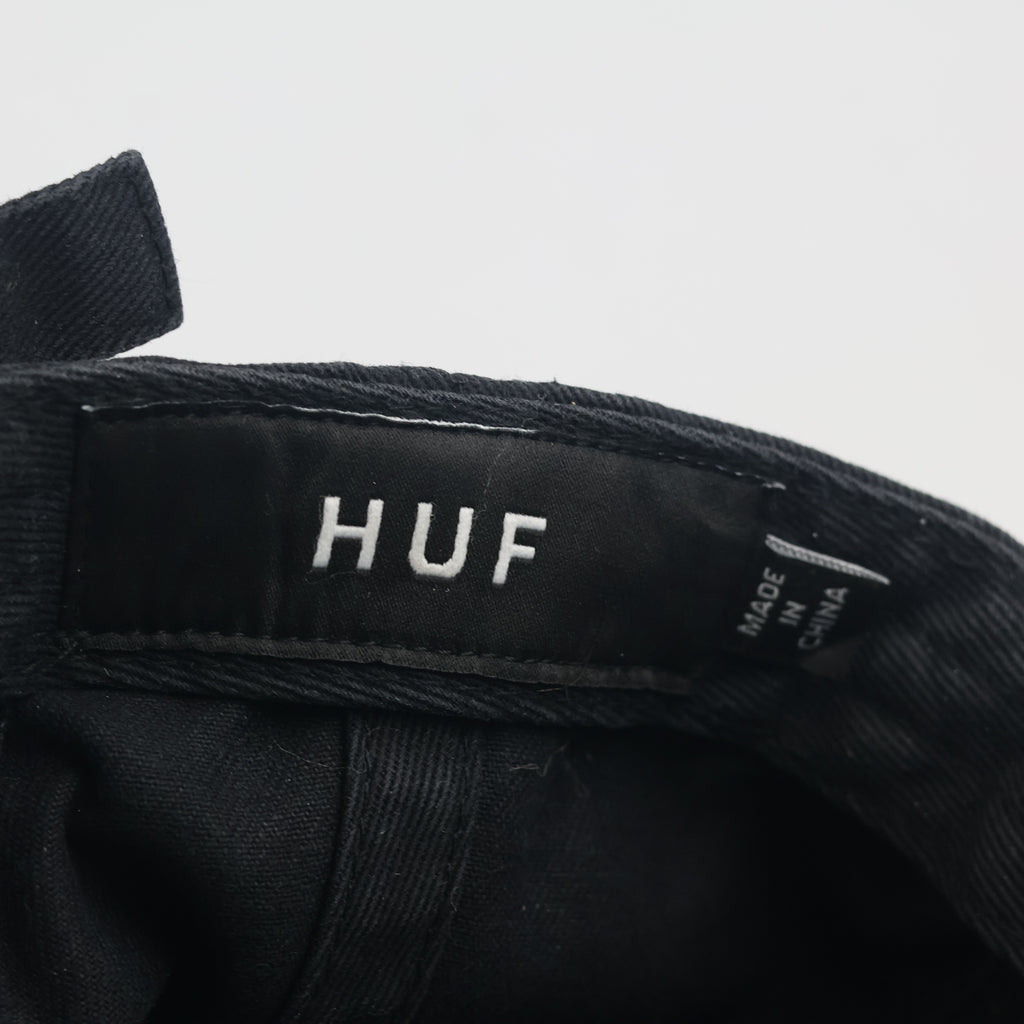 HUF Worldwide Triple Triangle Logo Baseball Cap - Black Washed Cotton Hat
