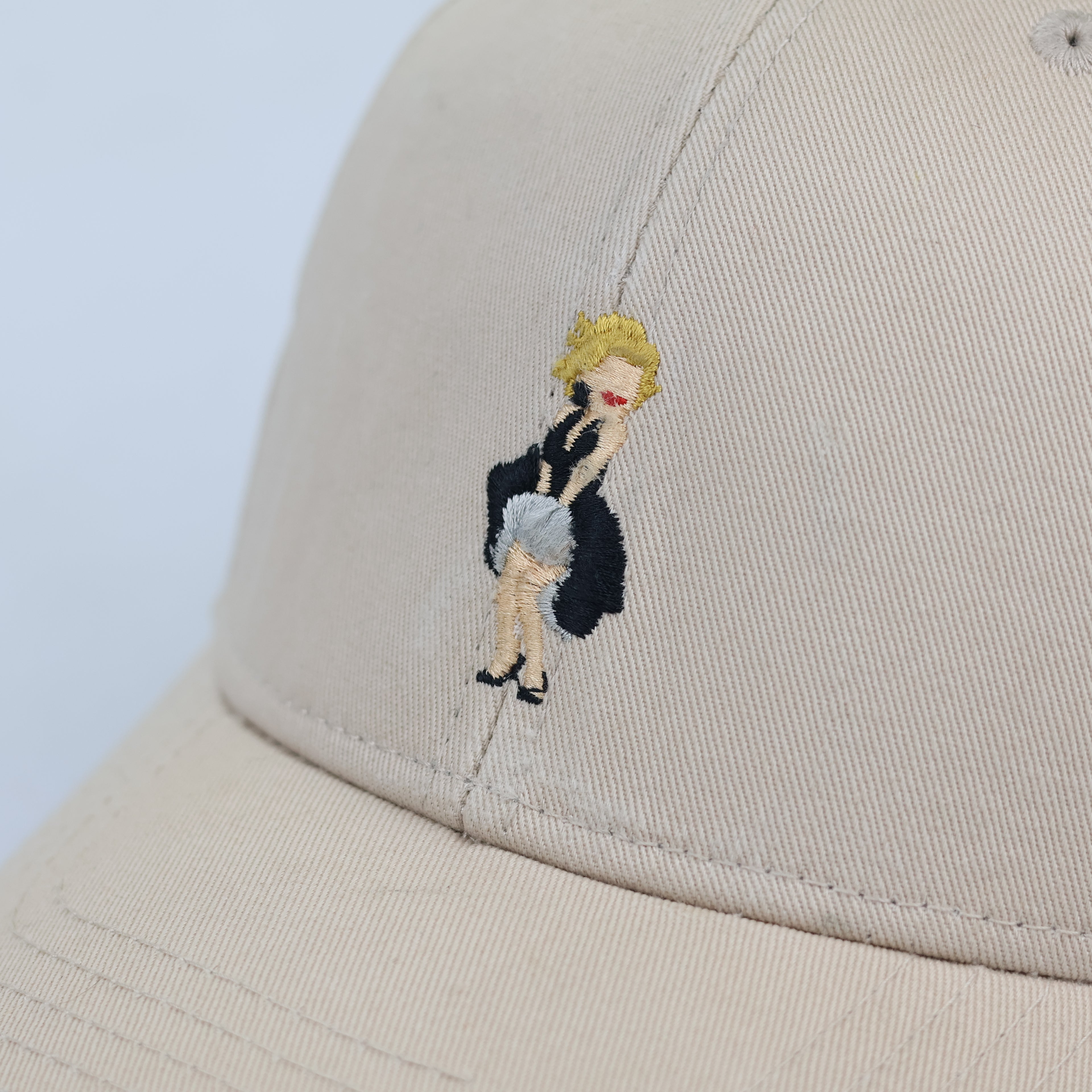 Vintage Zimzum Custom Embroidered Baseball Thrifted Cap - Beige Khaki