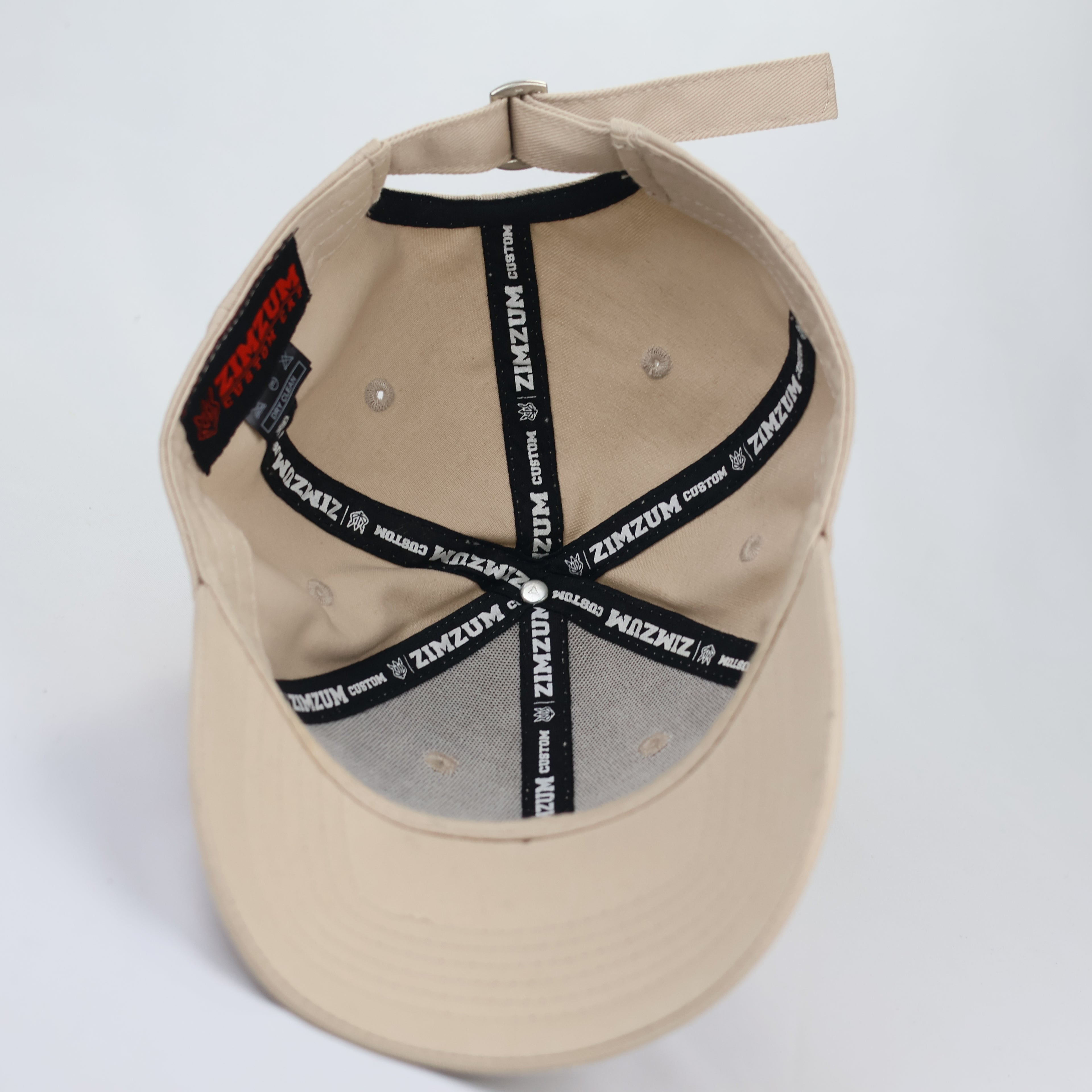 Vintage Zimzum Custom Embroidered Baseball Thrifted Cap - Beige Khaki