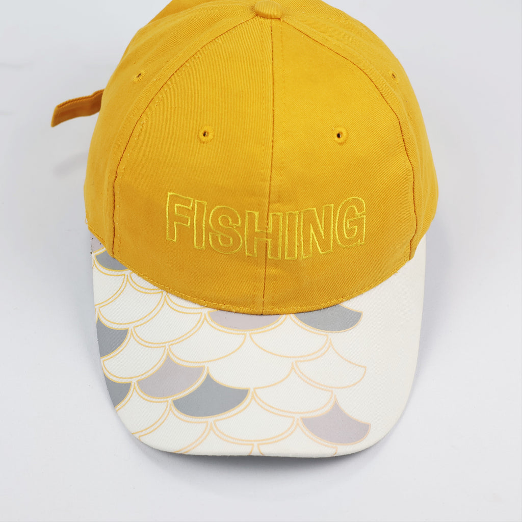 Adult Yellow Outdoor Safari Hat - Wide Brim Fishing Cap with Chin Strap