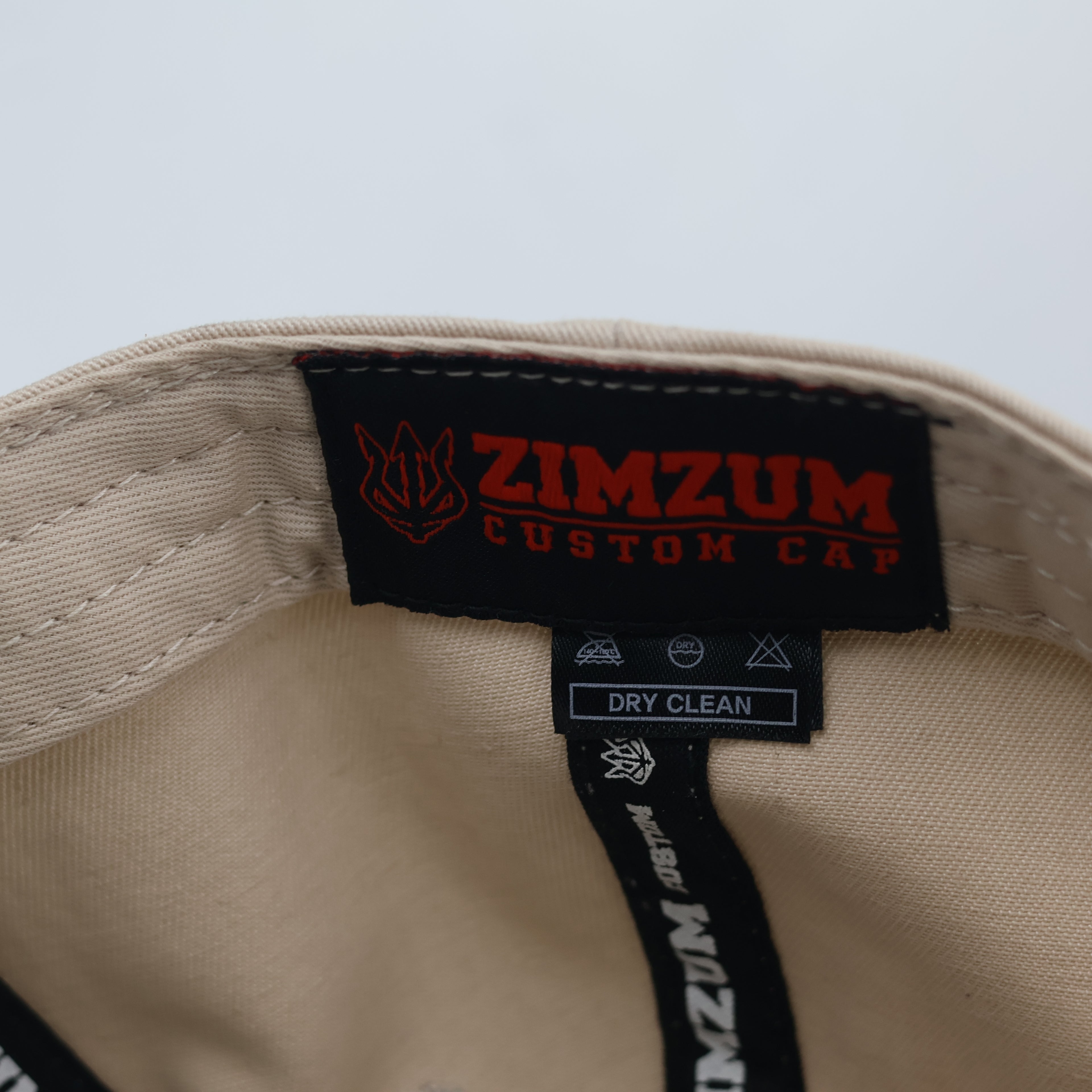 Vintage Zimzum Custom Embroidered Baseball Thrifted Cap - Beige Khaki