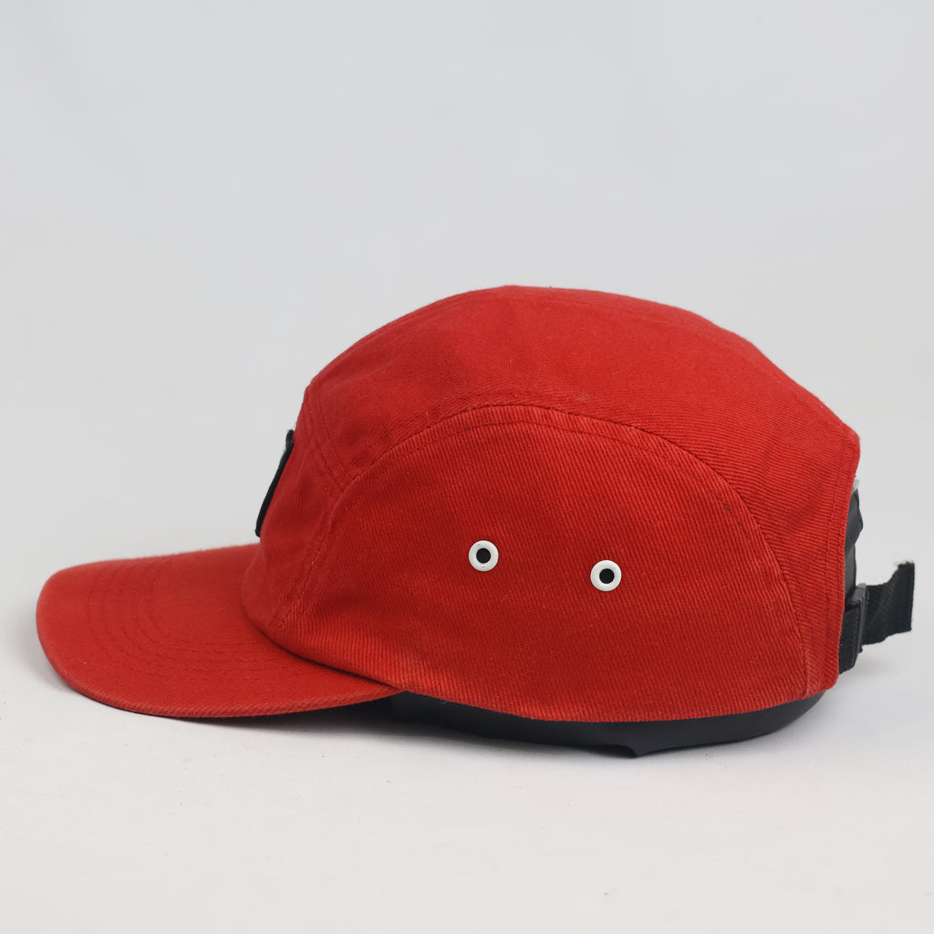 Vintage Prosto Klasyk Red 5-Panel Camp Cap | Streetwear Crest Patch Strapback