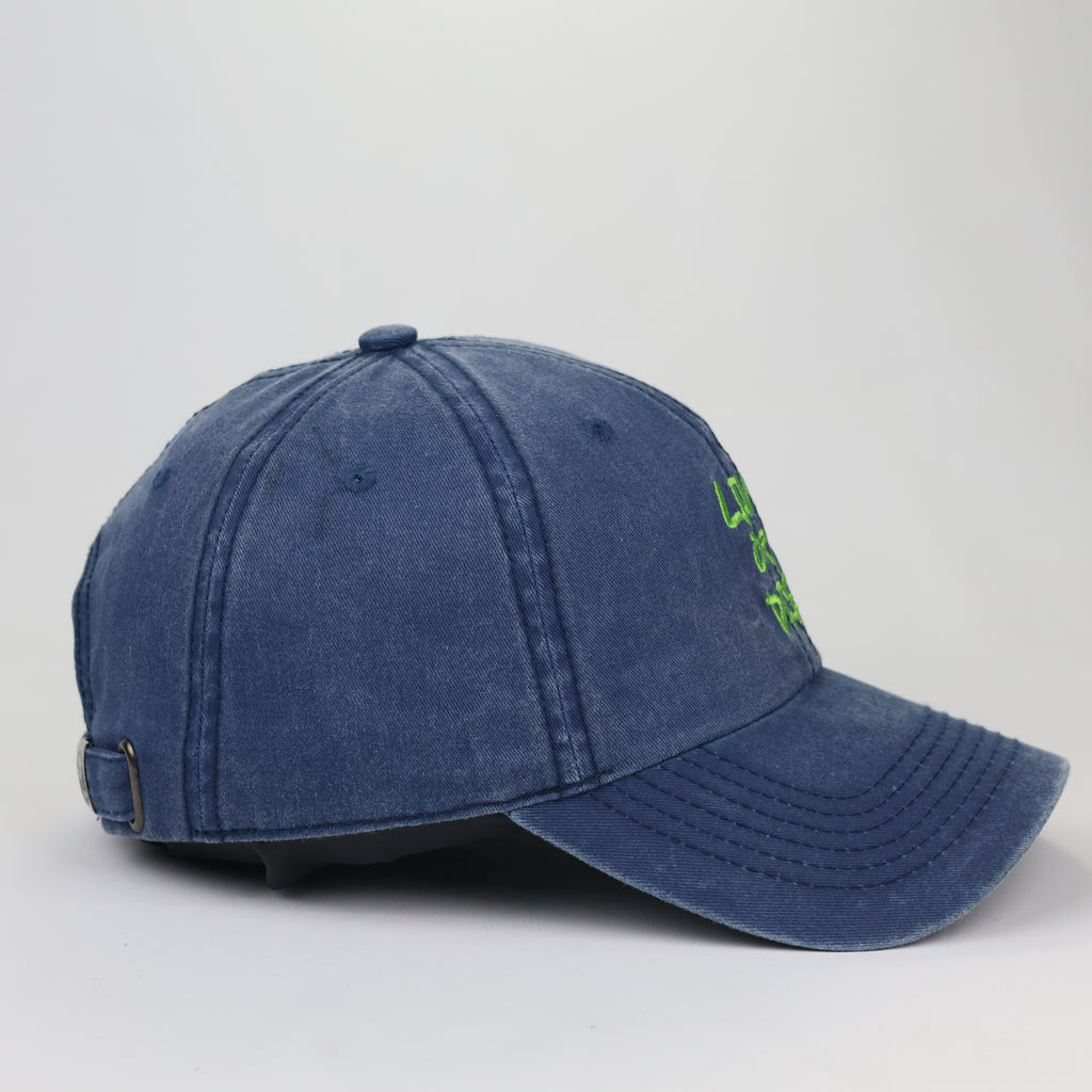 Vintage Washed Navy Blue "Live or Die" Embroidered Dad Hat