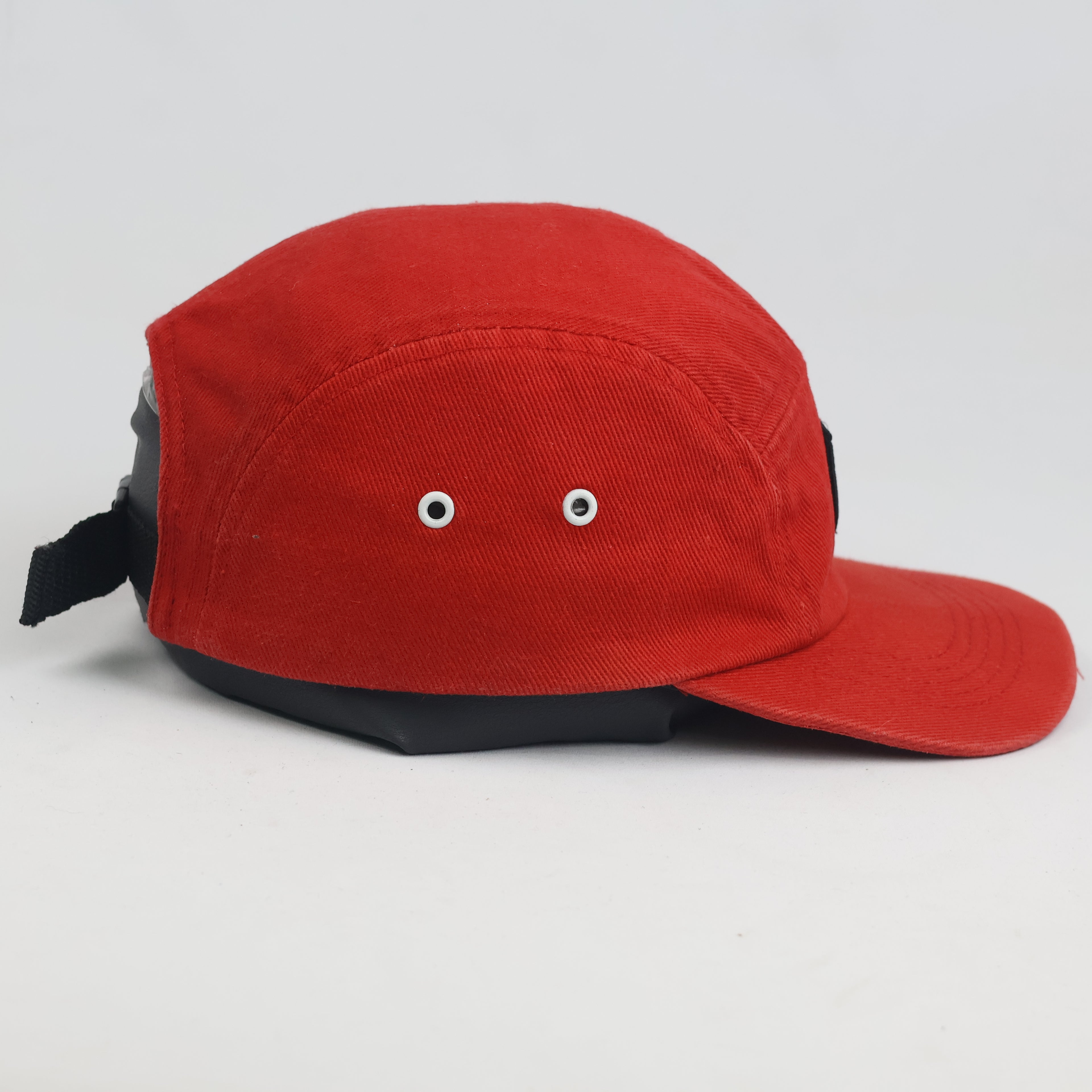 Vintage Prosto Klasyk Red 5-Panel Camp Cap | Streetwear Crest Patch Strapback