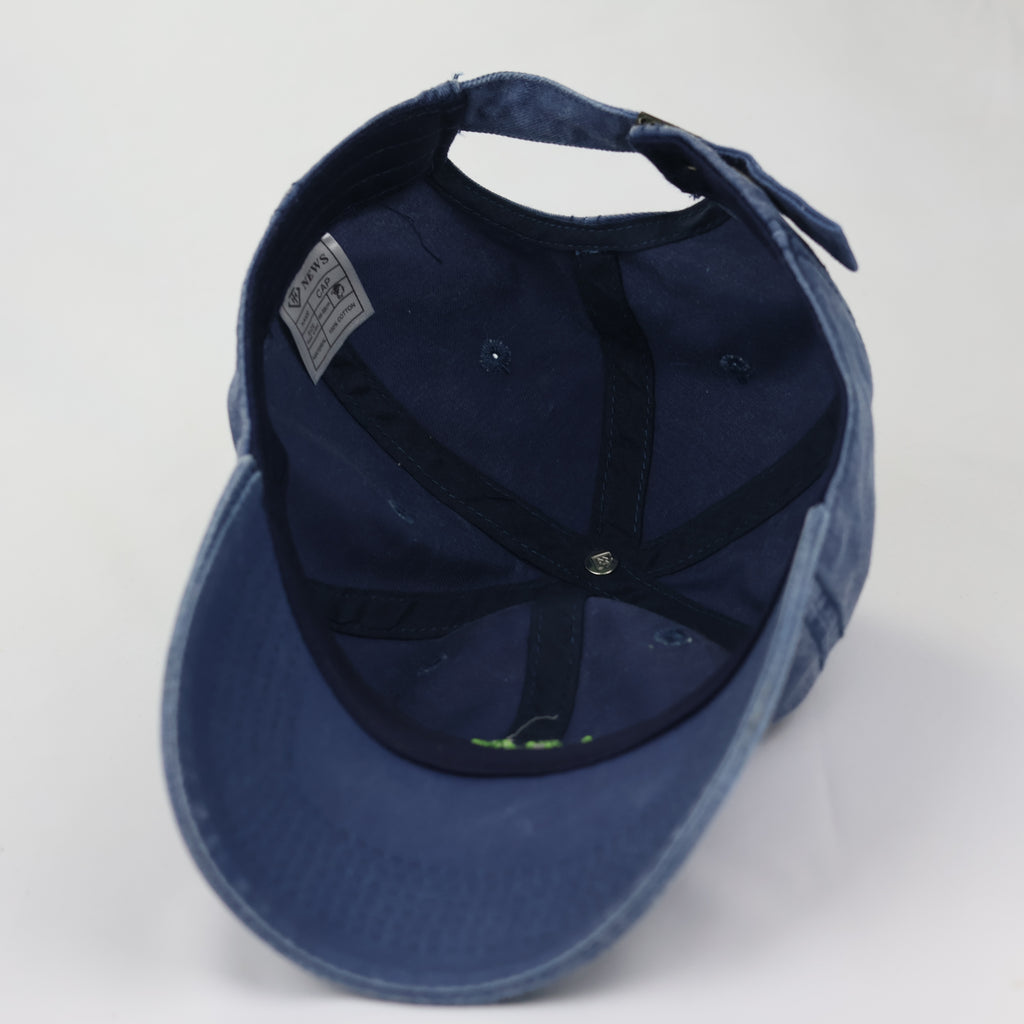 Vintage Washed Navy Blue "Live or Die" Embroidered Dad Hat
