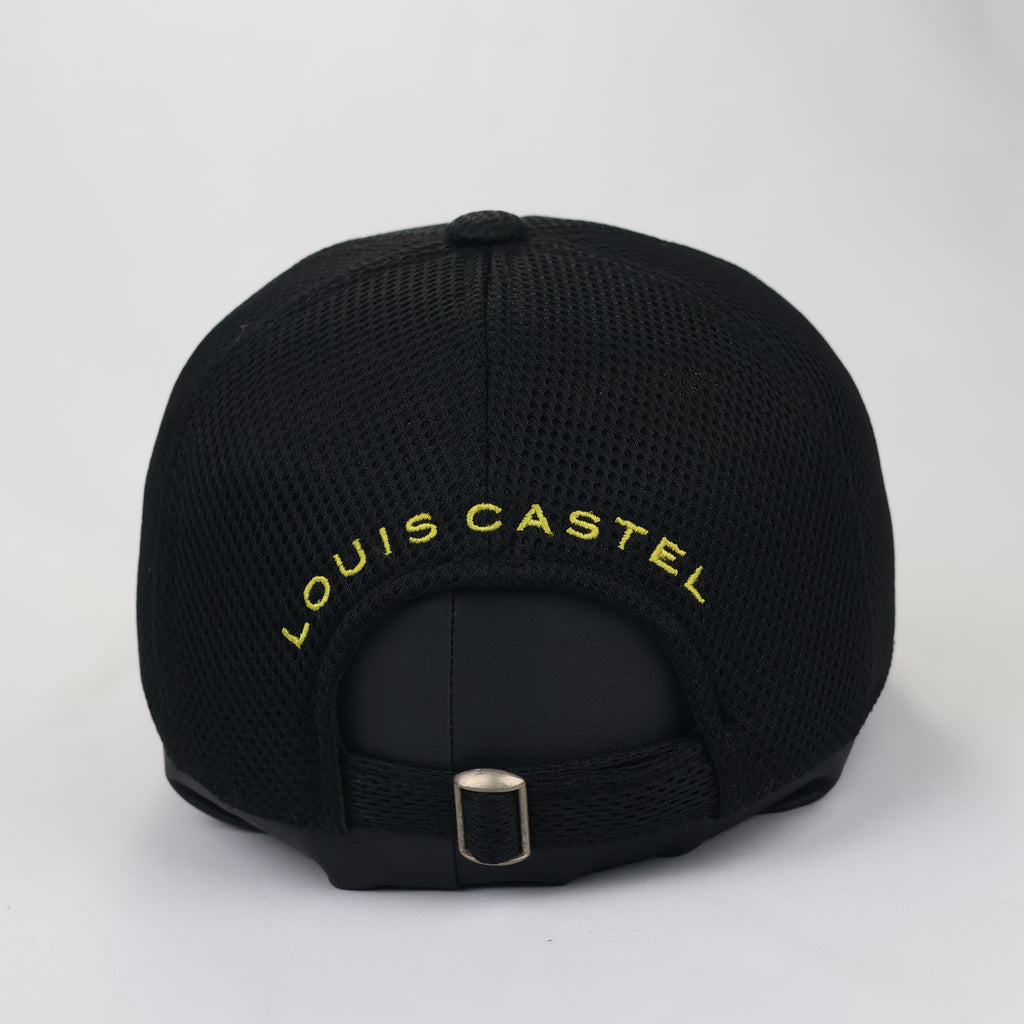 Louis Castel Paris Embroidered Mesh Baseball Thrifted Cap - Black