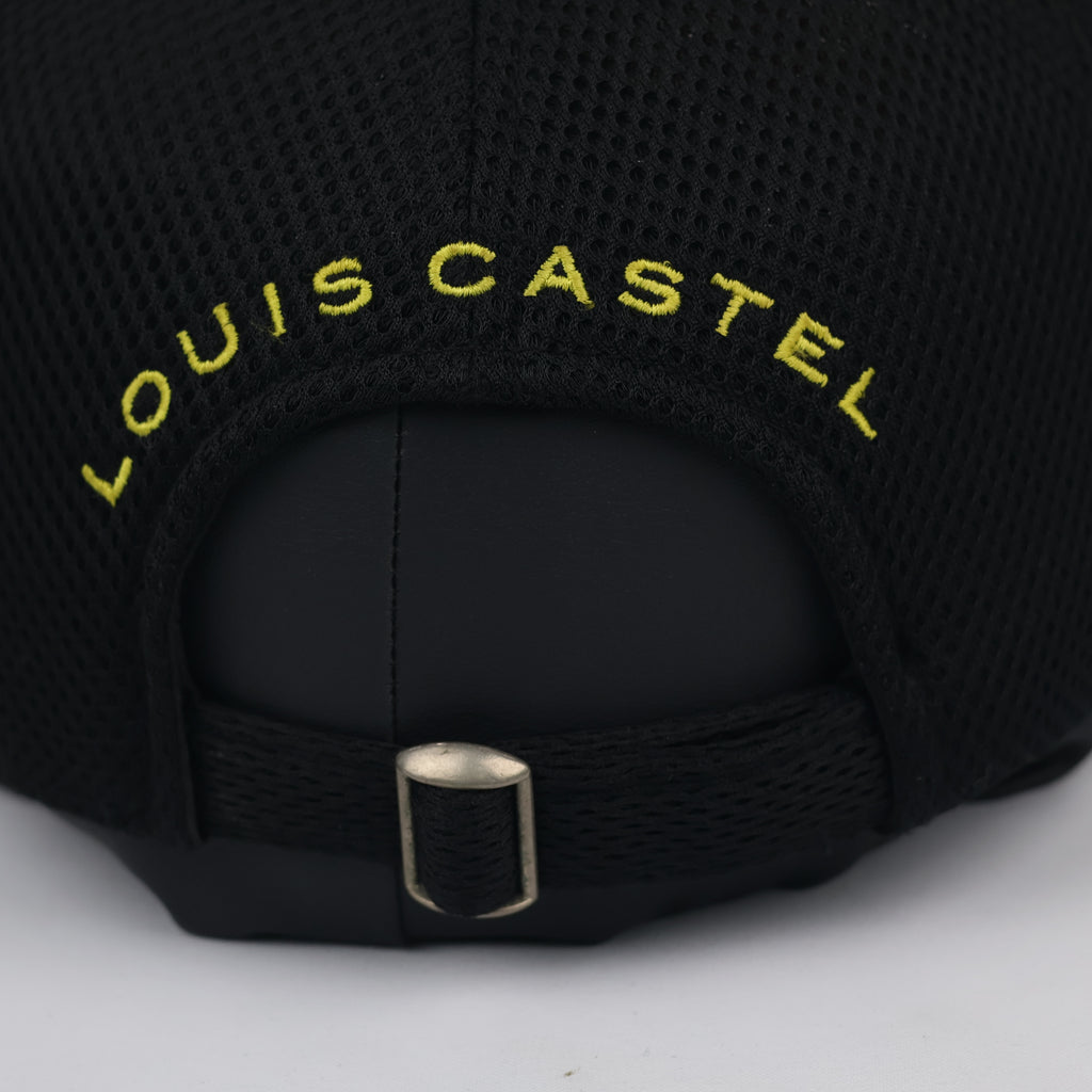 Louis Castel Paris Embroidered Mesh Baseball Thrifted Cap - Black