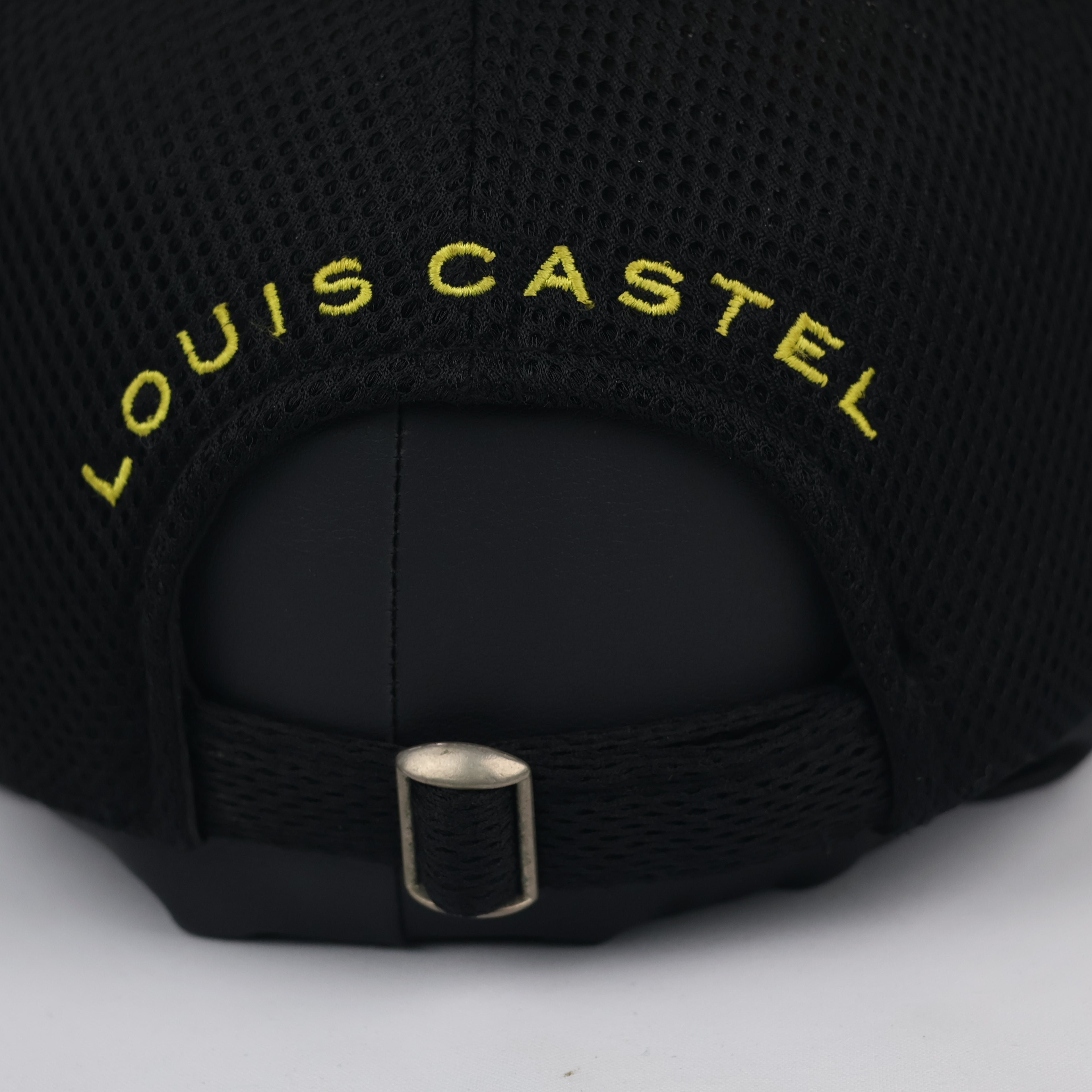 Louis Castel Paris Embroidered Mesh Baseball Thrifted Cap - Black
