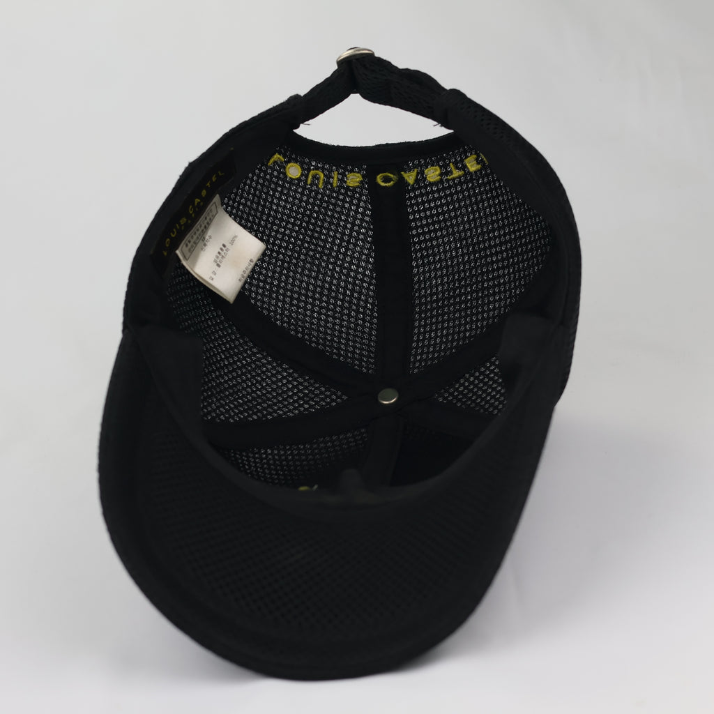Louis Castel Paris Embroidered Mesh Baseball Thrifted Cap - Black