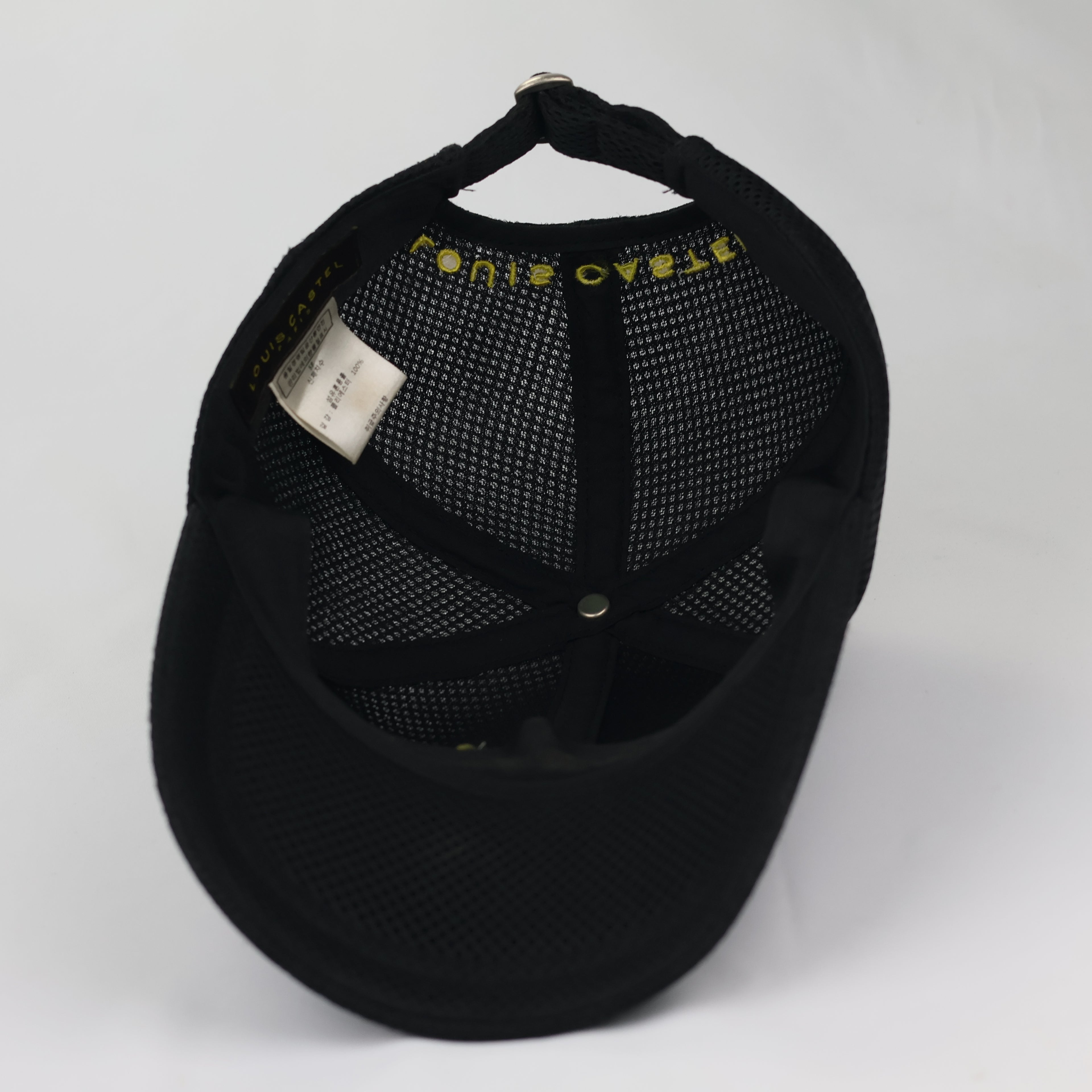 Louis Castel Paris Embroidered Mesh Baseball Thrifted Cap - Black