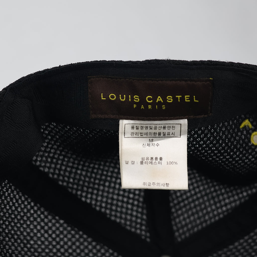 Louis Castel Paris Embroidered Mesh Baseball Thrifted Cap - Black