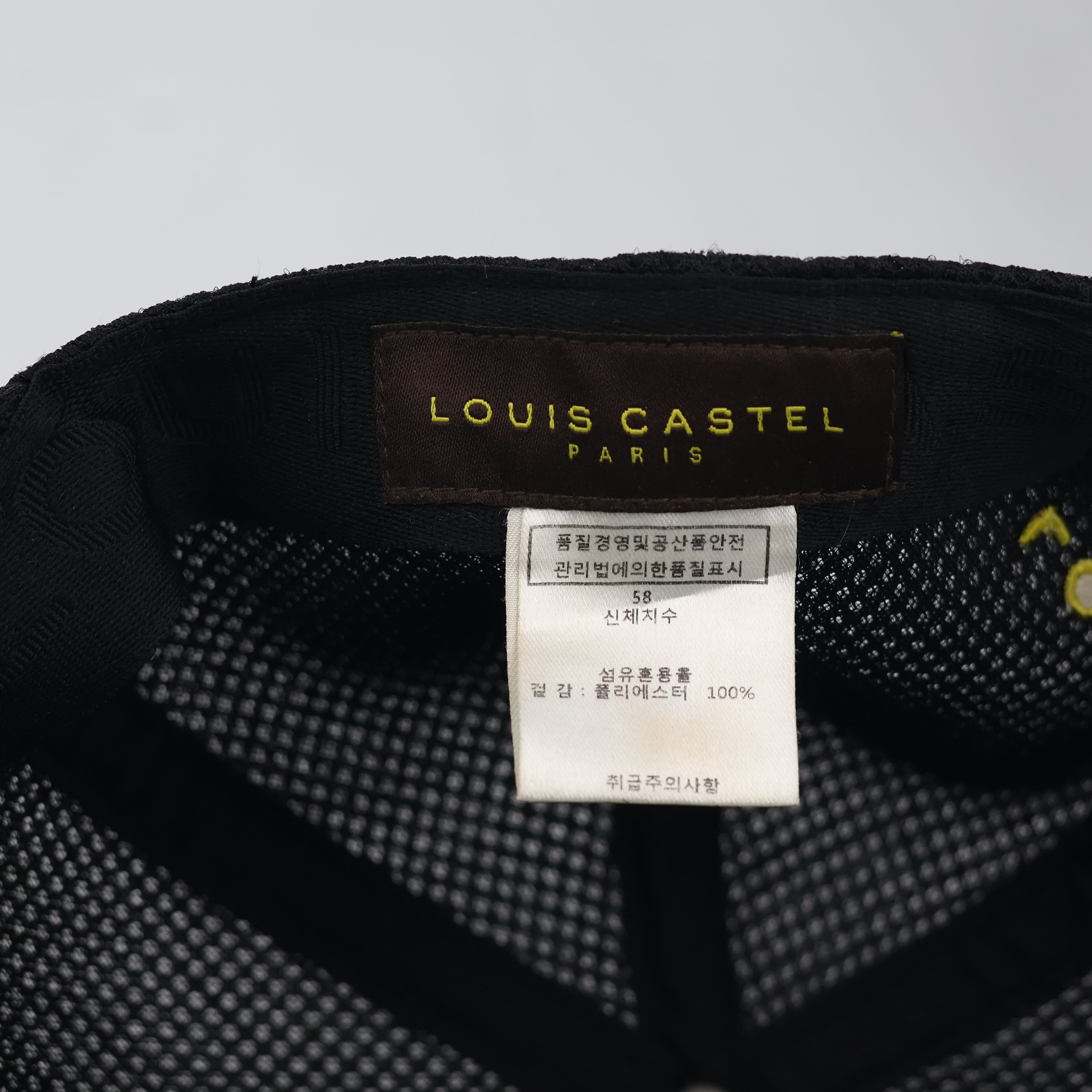 Louis Castel Paris Embroidered Mesh Baseball Thrifted Cap - Black