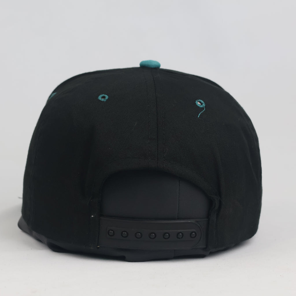 Vintage Miami Dolphins Annco NFL Snapback Hat | Black Teal Green Bottom Cap