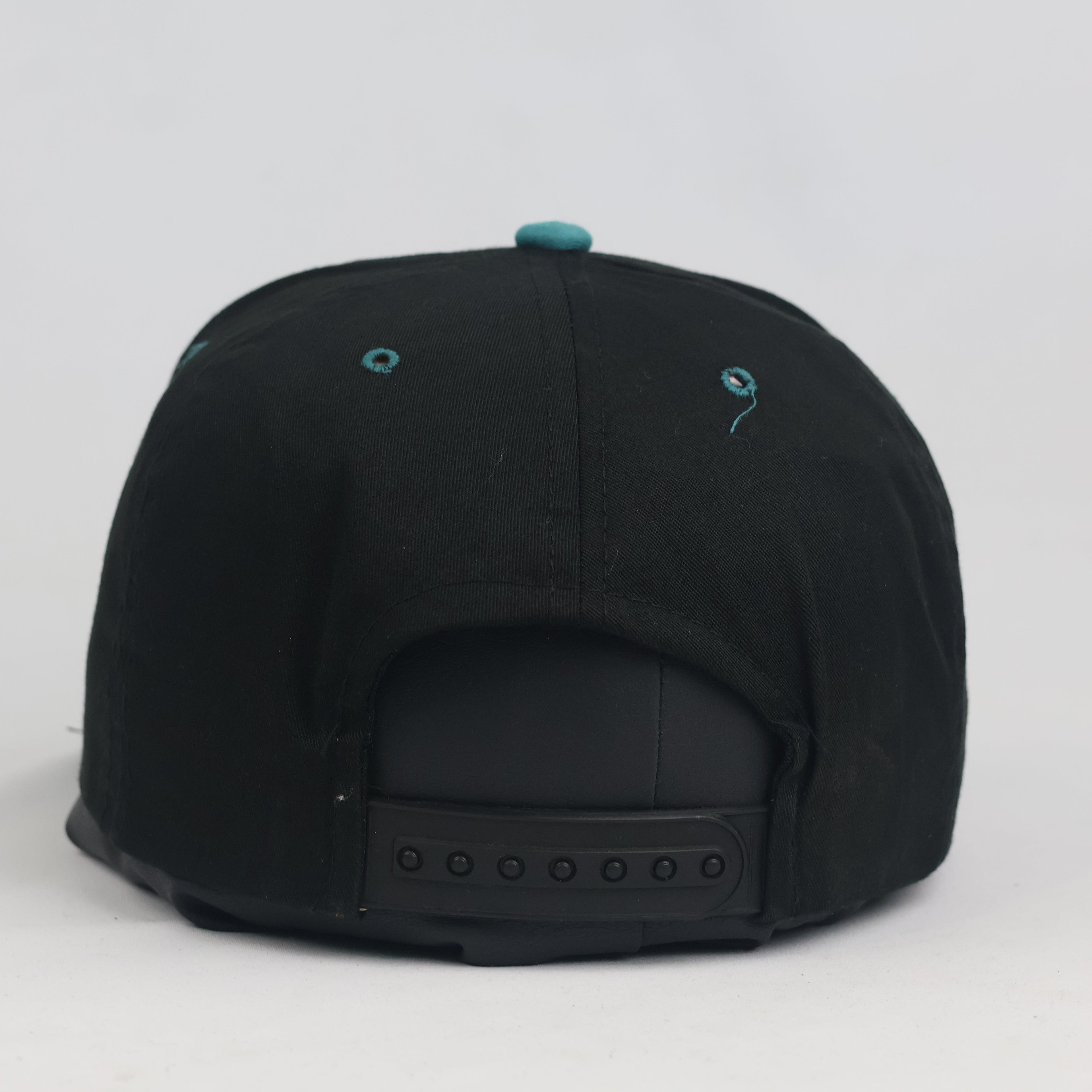 Vintage Miami Dolphins Annco NFL Snapback Hat | Black Teal Green Bottom Cap