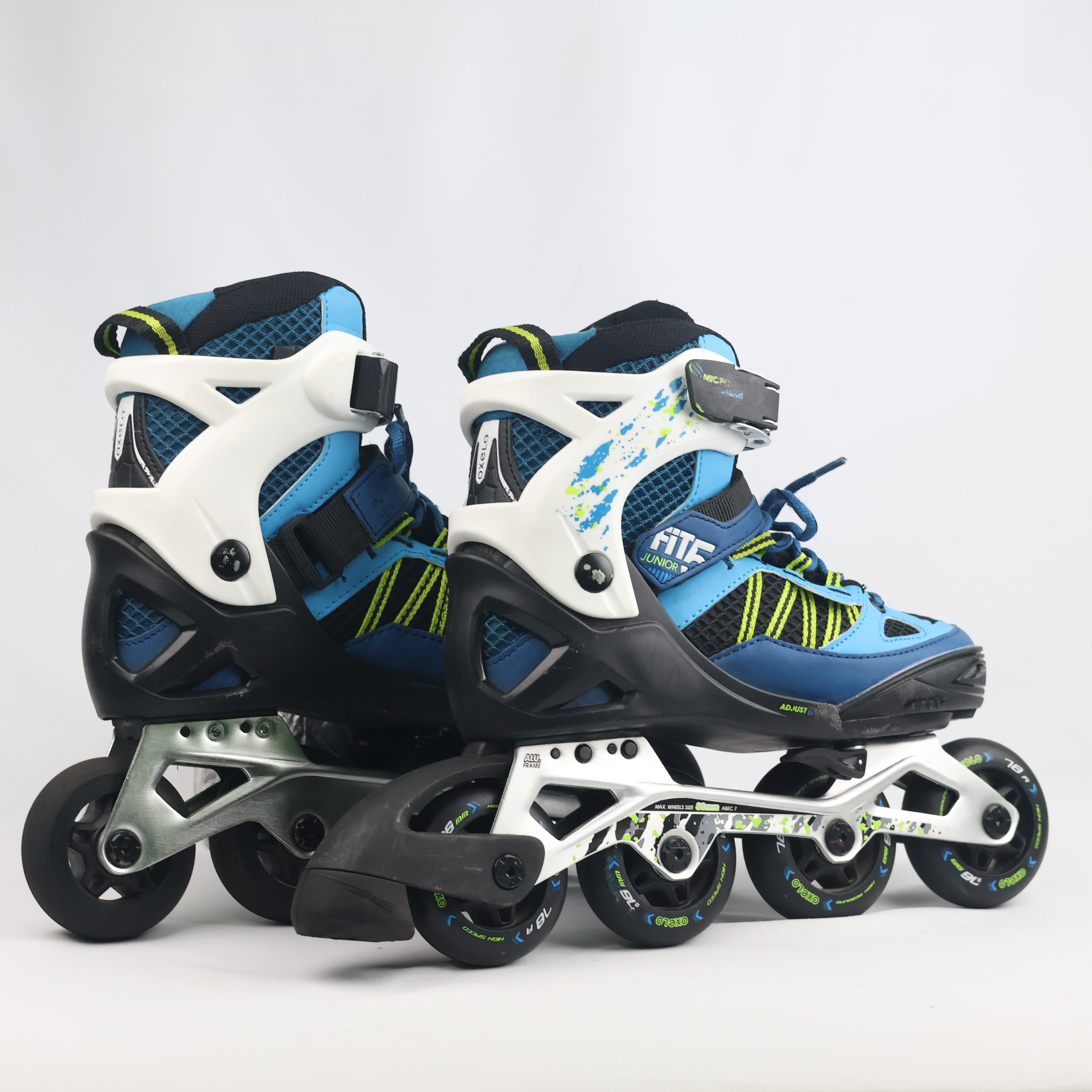 Pre-Owned Oxelo Fit5 Junior Adjustable Inline Skates with Aluminum Frame