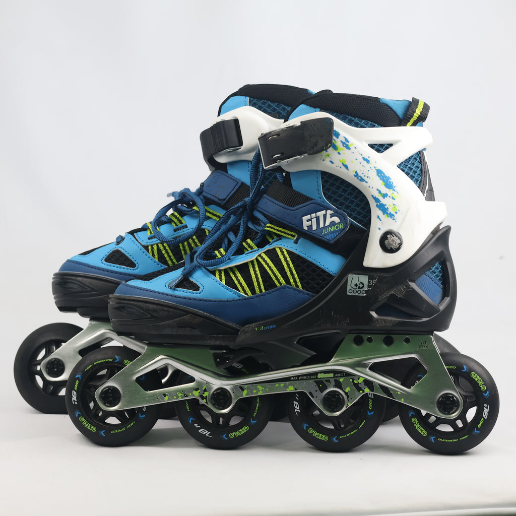 Pre-Owned Oxelo Fit5 Junior Adjustable Inline Skates with Aluminum Frame