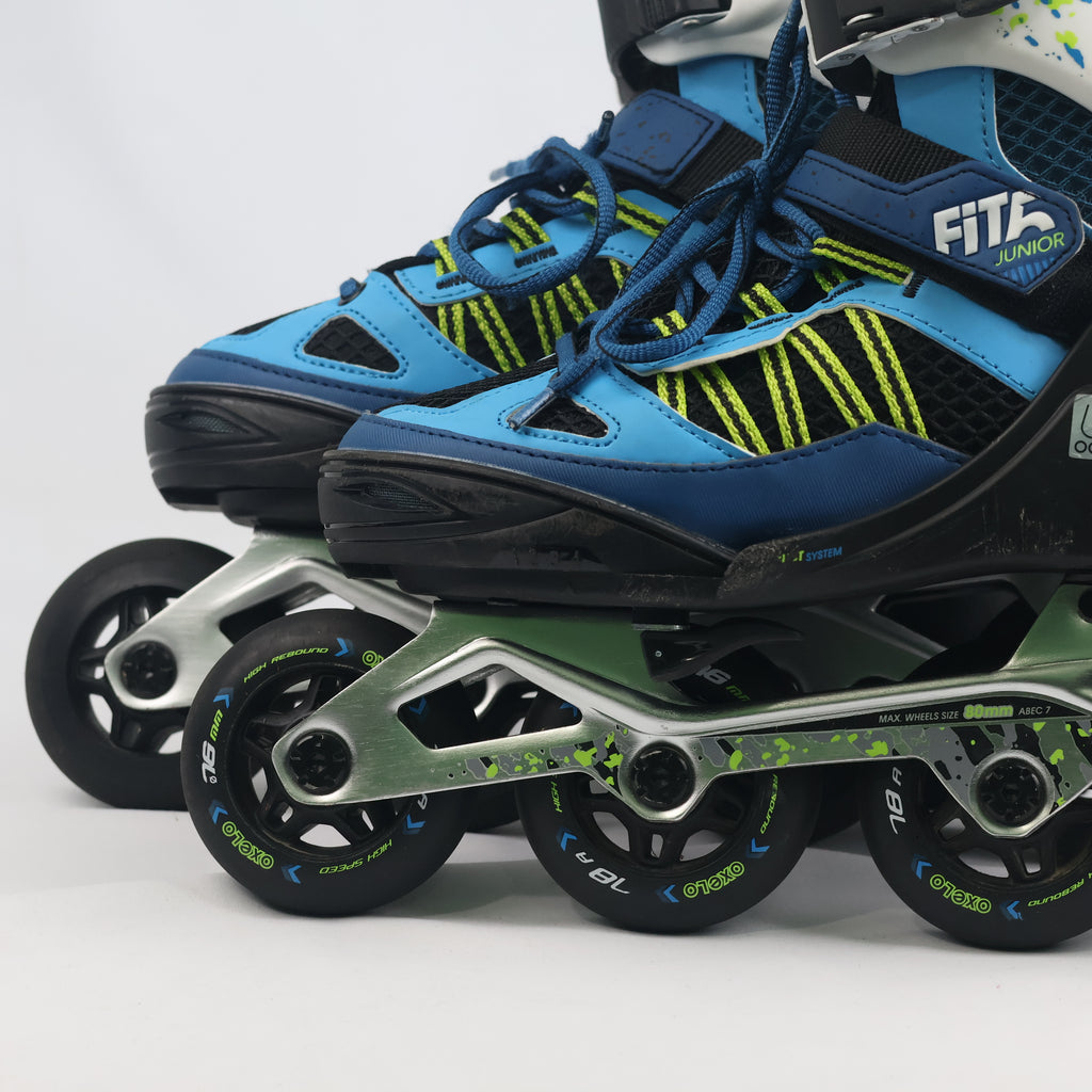 Pre-Owned Oxelo Fit5 Junior Adjustable Inline Skates with Aluminum Frame