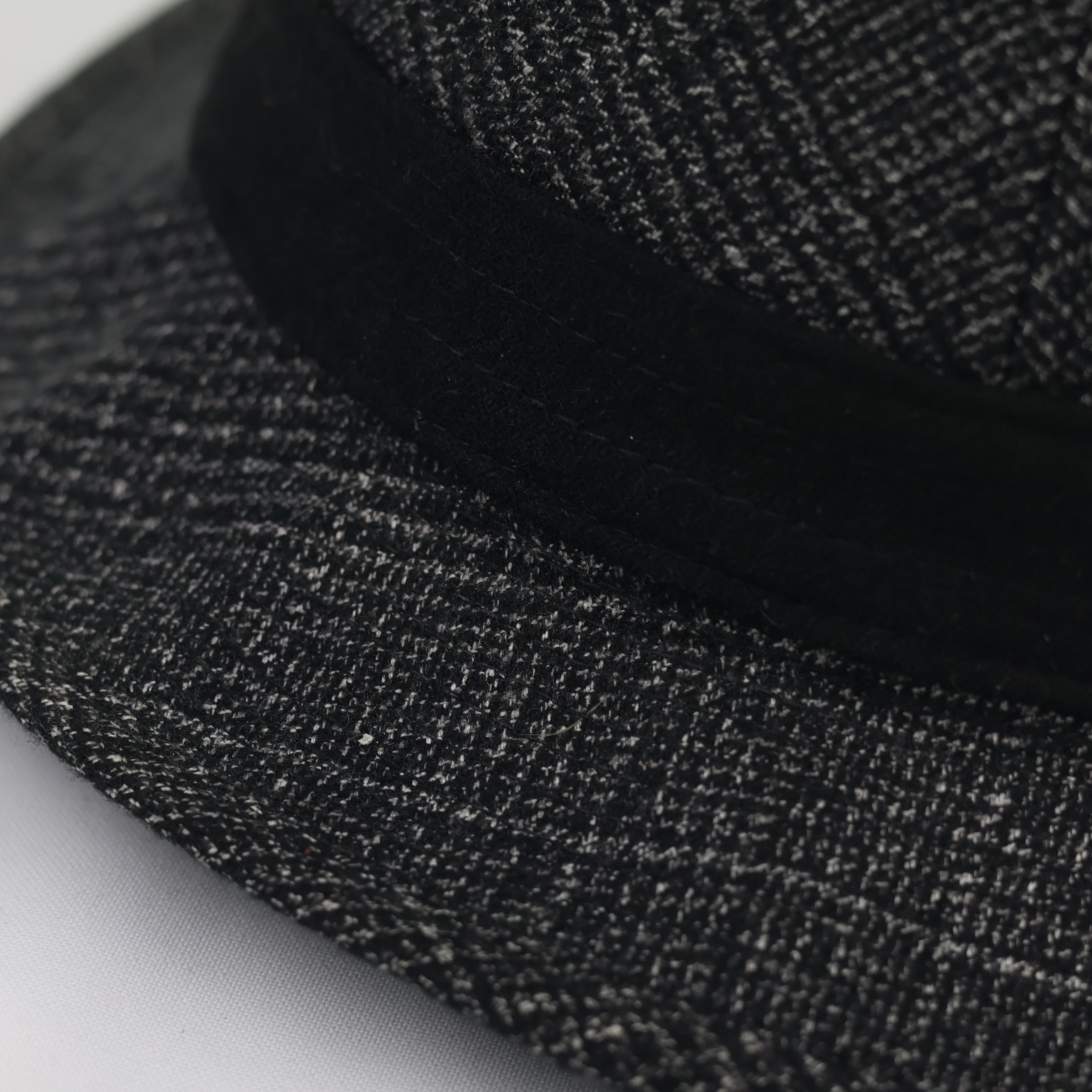 Vintage Young-P Patterned Trilby Hat - Grey & Black (57cm)