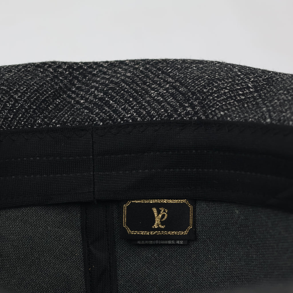 Vintage Young-P Patterned Trilby Hat - Grey & Black (57cm)