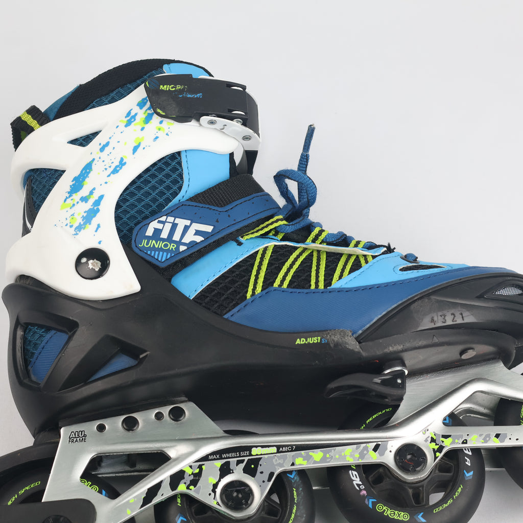 Pre-Owned Oxelo Fit5 Junior Adjustable Inline Skates with Aluminum Frame