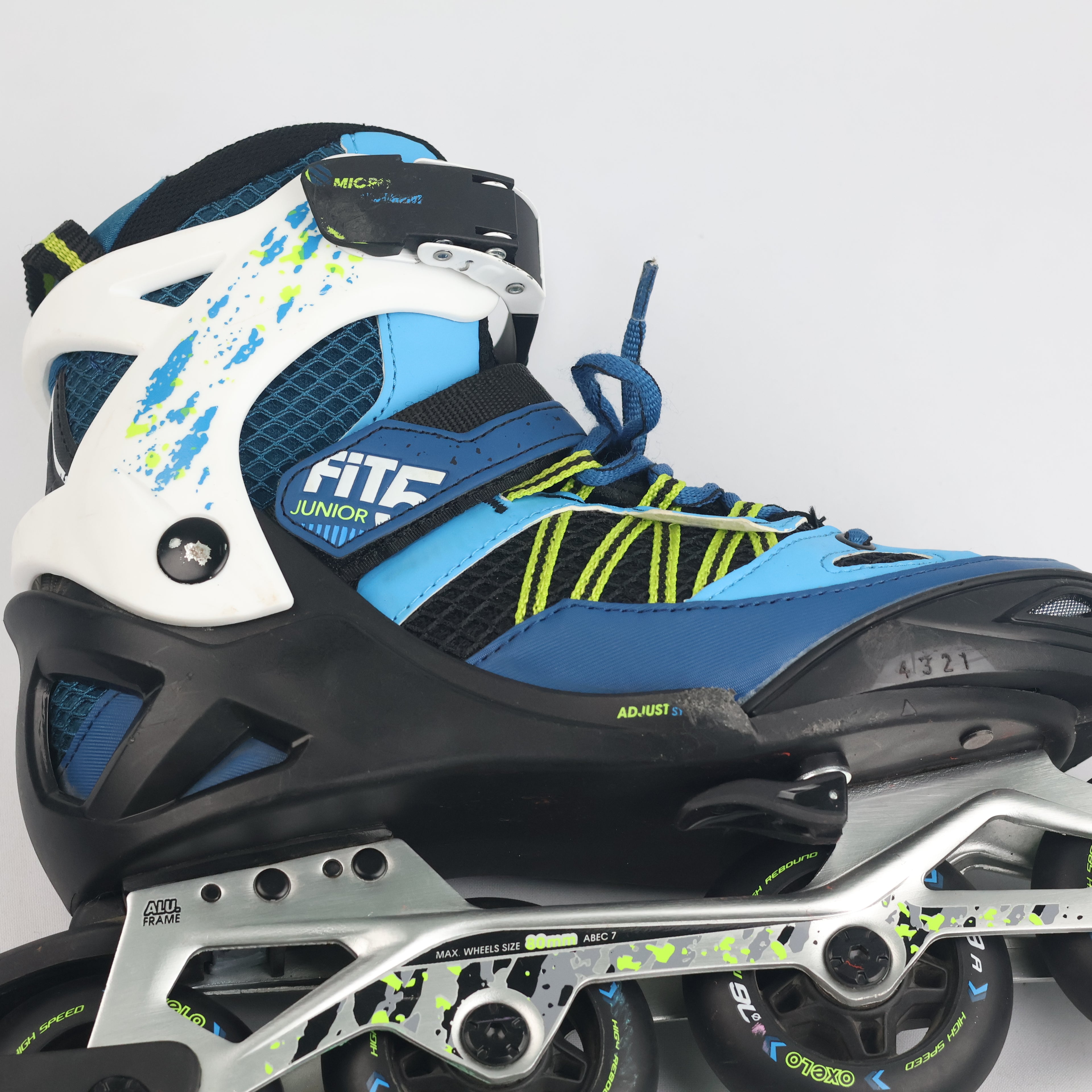 Pre-Owned Oxelo Fit5 Junior Adjustable Inline Skates with Aluminum Frame