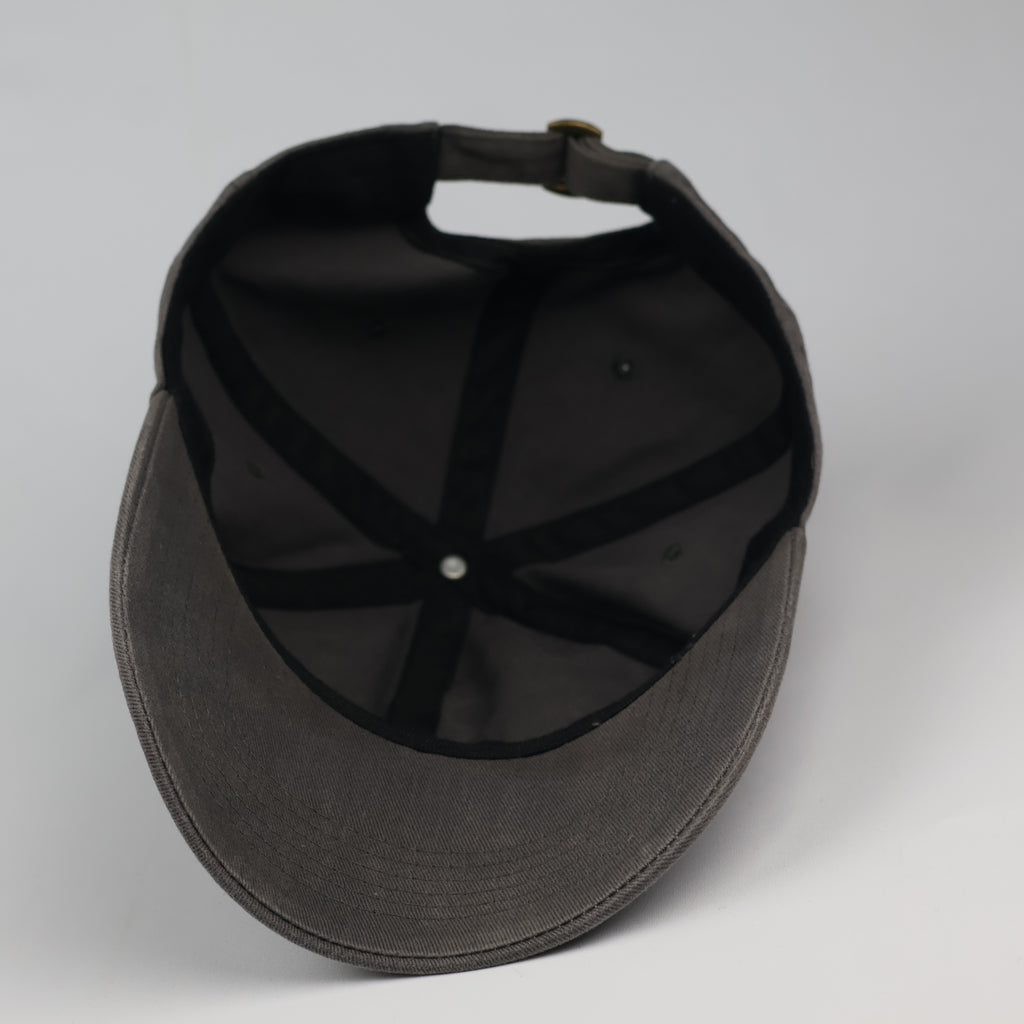 Minimalist "a" Embroidered Charcoal Grey Baseball Thrifted Cap