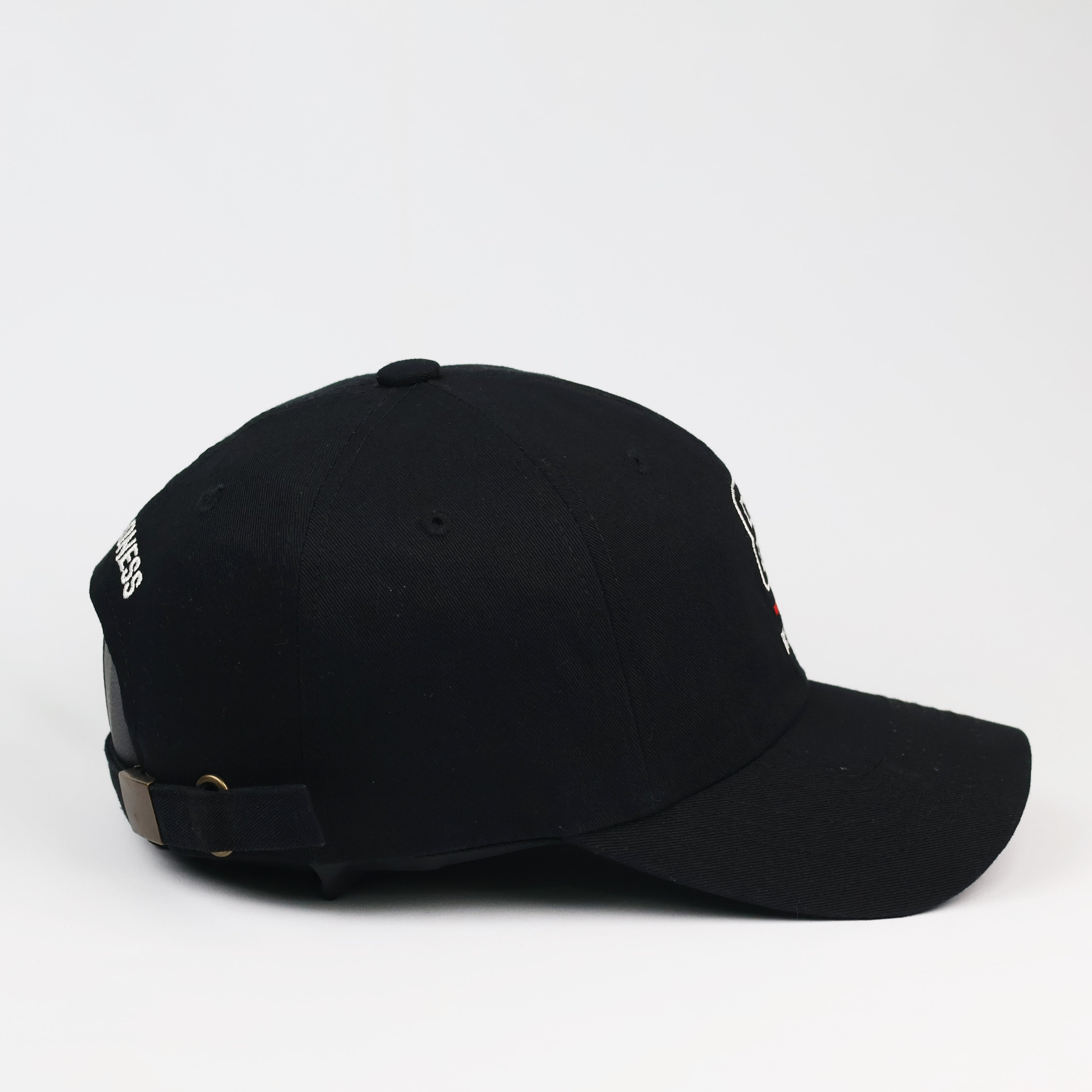 Brooklyn "8" Embroidered Black Cotton Streetwear Baseball Thrifted Cap