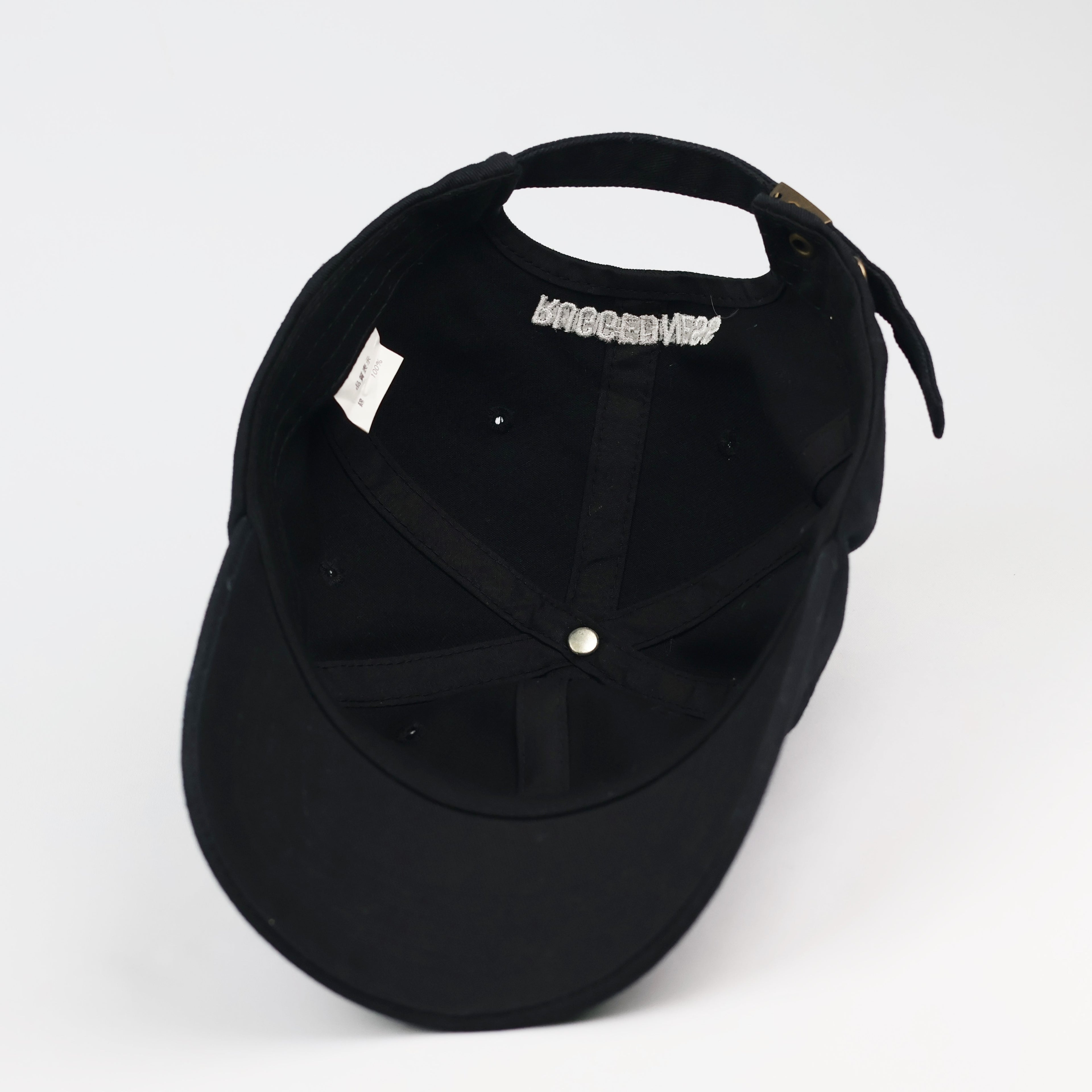 Brooklyn "8" Embroidered Black Cotton Streetwear Baseball Thrifted Cap