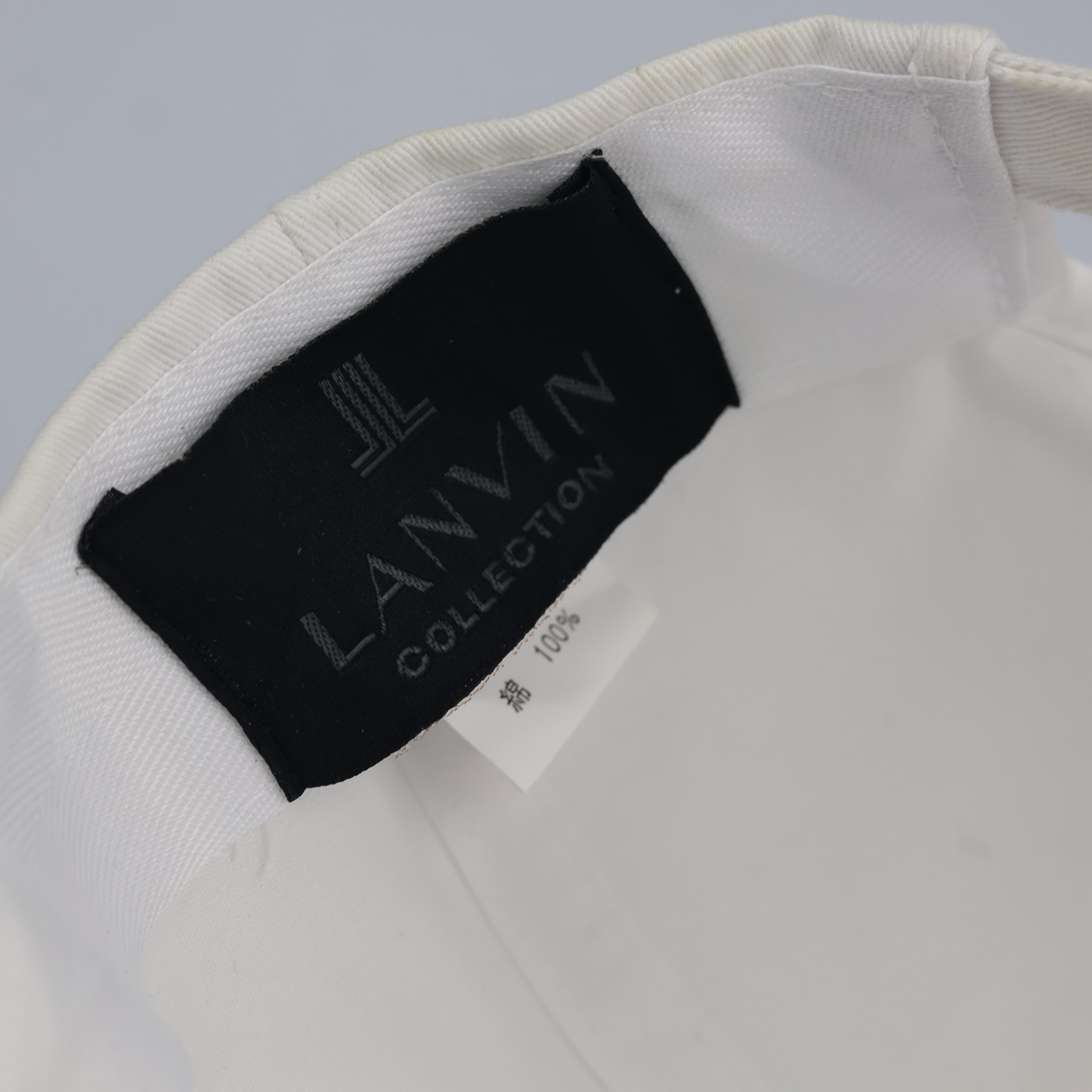 Luxury Lanvin Paris Embroidered Pearl Logo Strapback Thrifted Cap