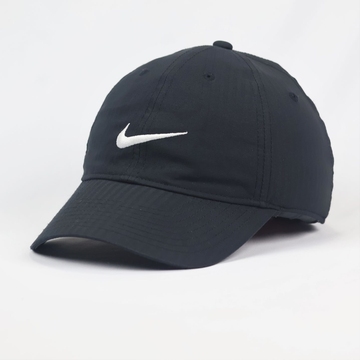 Nike Adjustable Strapback Thrifted Hat - Classic Navy Blue & White Swoosh Cap