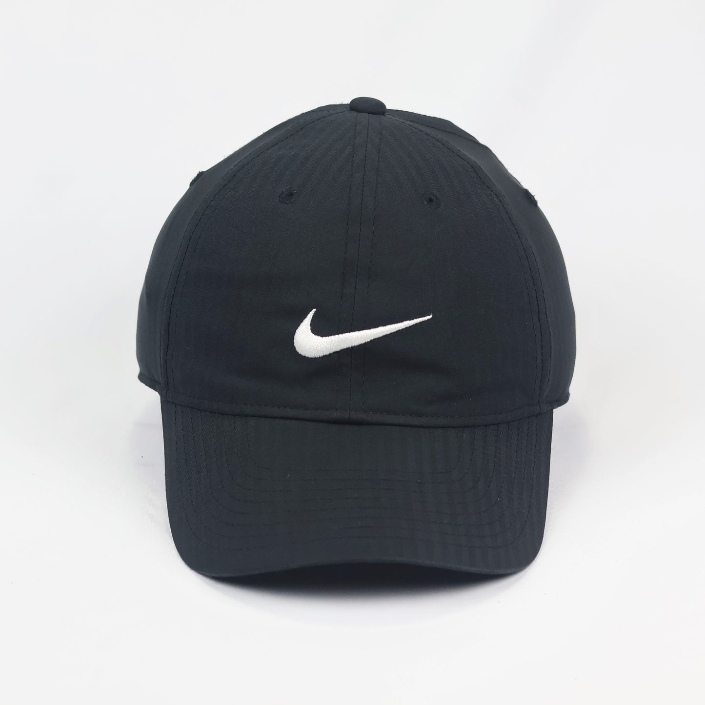 Nike Adjustable Strapback Thrifted Hat - Classic Navy Blue & White Swoosh Cap
