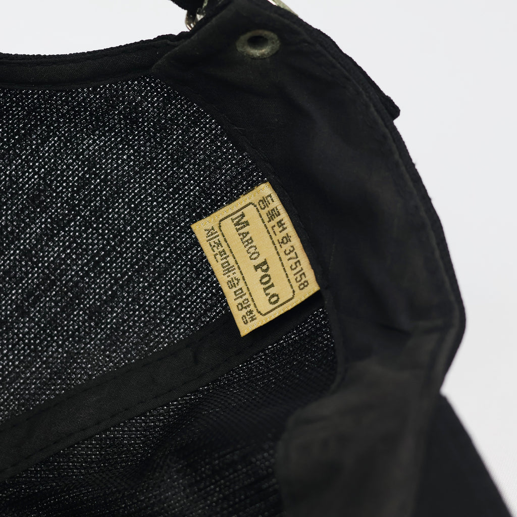 Marco Polo Embroidered Spellout Logo Black Baseball Thrifted Cap