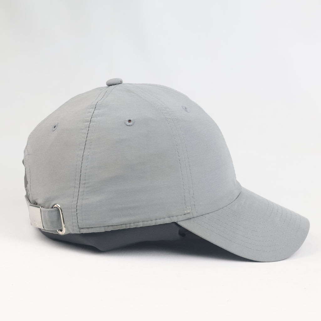 Thrifted Nike Metal Swoosh Logo Grey Baseball Cap (56-58 cm)