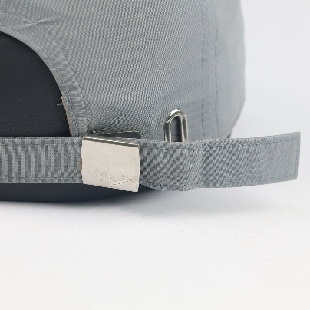 Thrifted Nike Metal Swoosh Logo Grey Baseball Cap (56-58 cm)