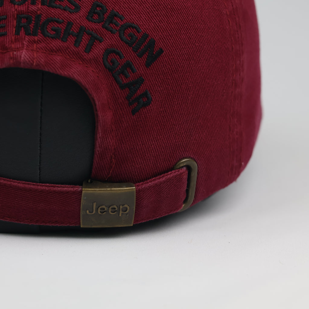 Official Jeep Heritage Mountain Patch Strapback Thrifted Cap (56-58cm)