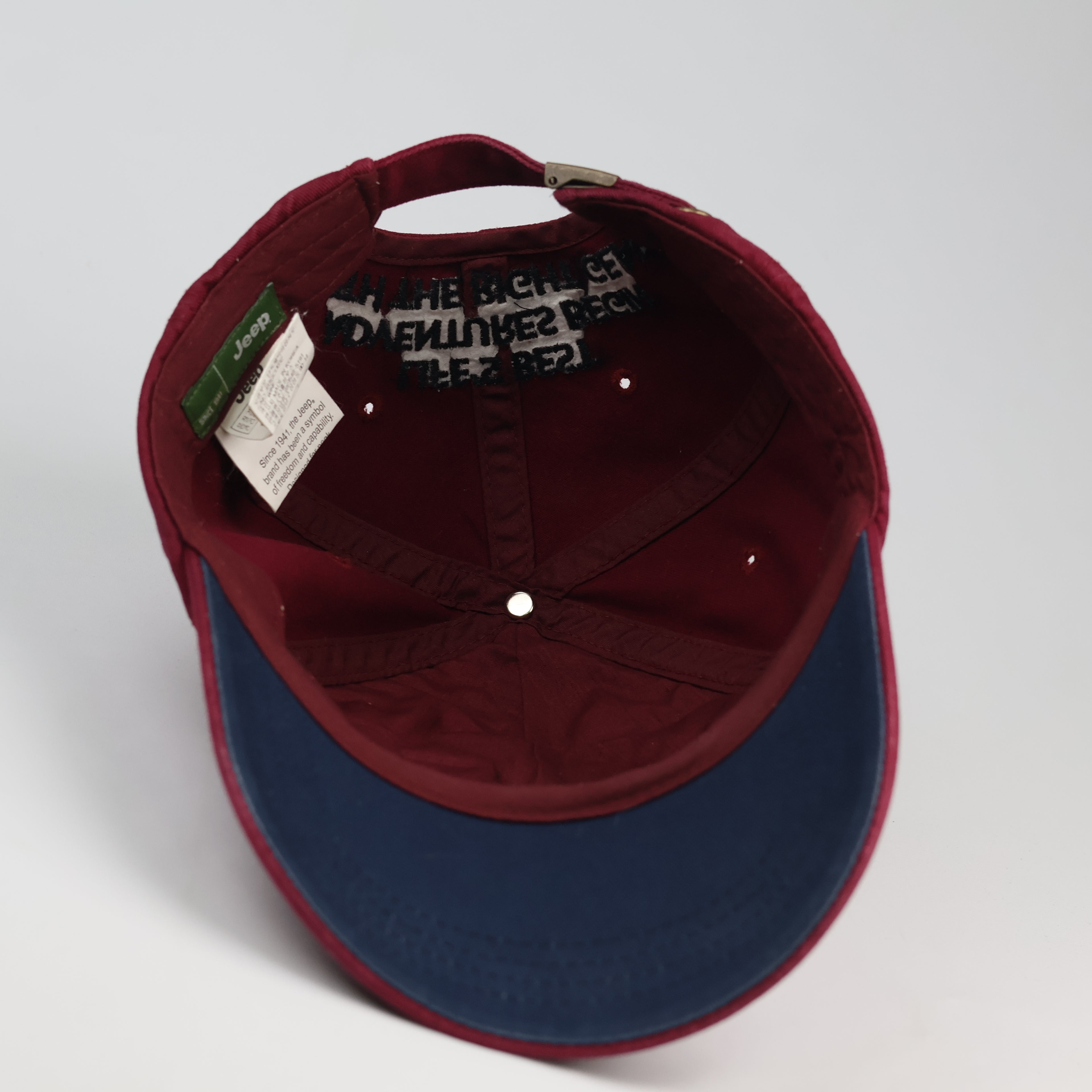 Official Jeep Heritage Mountain Patch Strapback Thrifted Cap (56-58cm)