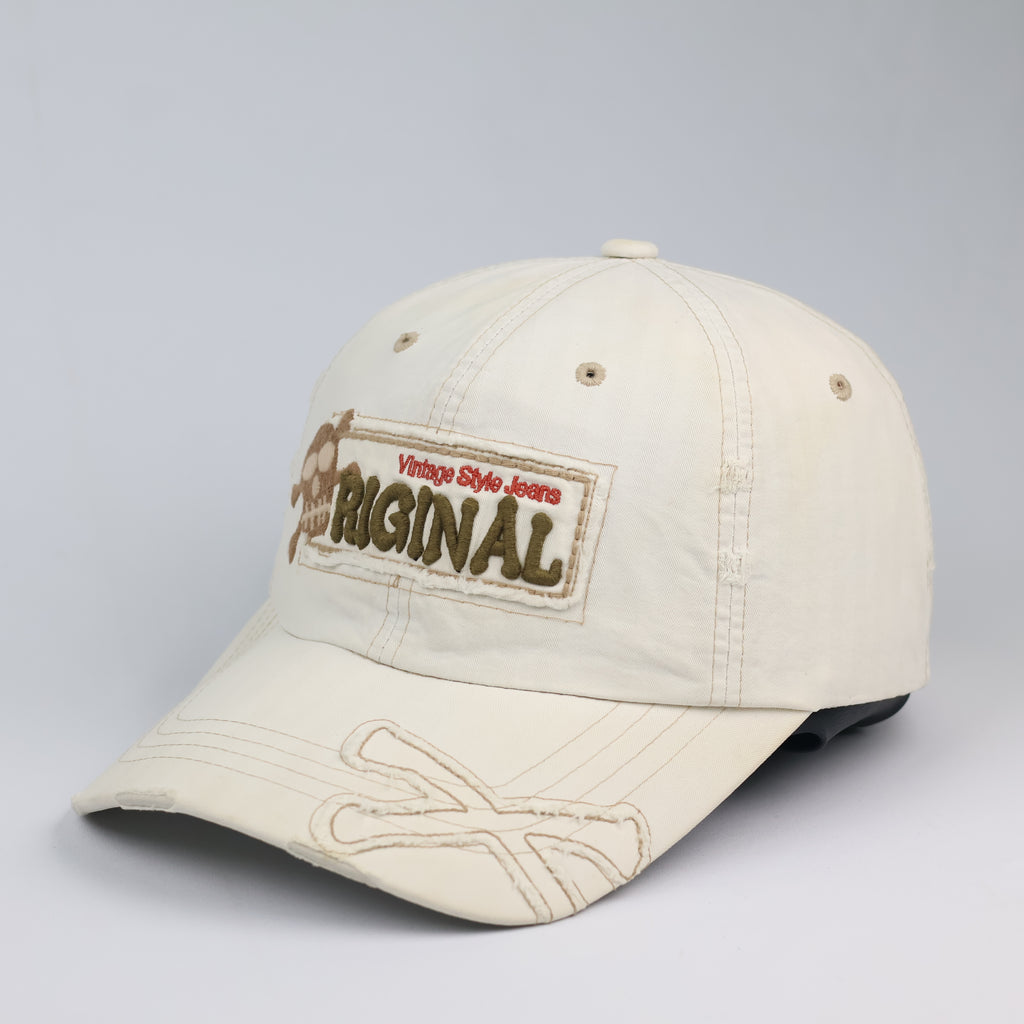 Vintage UC Berkeley Cal "Original" Distressed Cream Baseball Thrifted Cap