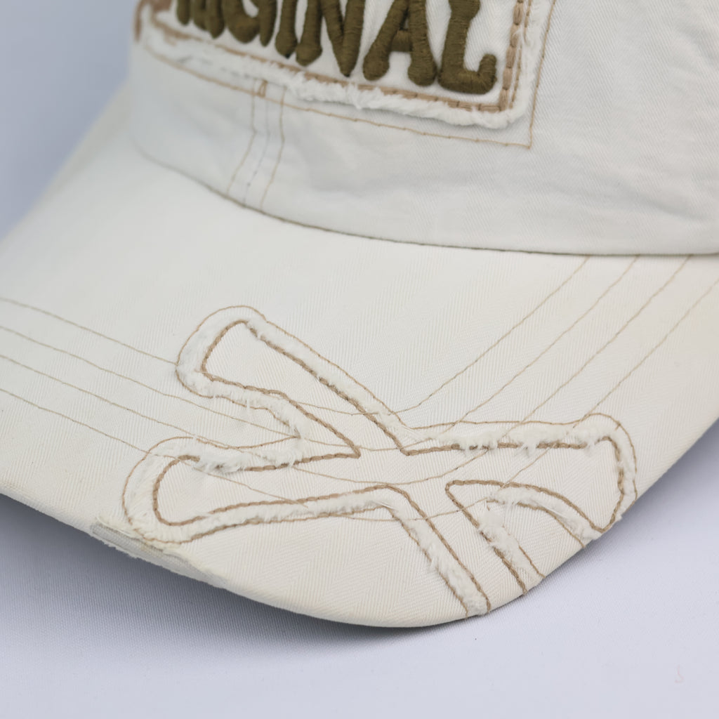 Vintage UC Berkeley Cal "Original" Distressed Cream Baseball Thrifted Cap