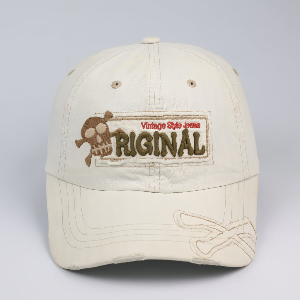 Vintage UC Berkeley Cal "Original" Distressed Cream Baseball Thrifted Cap